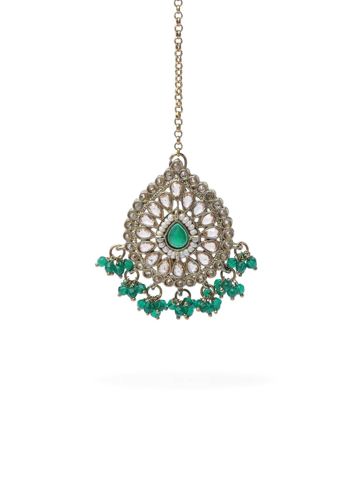 Fareeha Necklace Set in Green