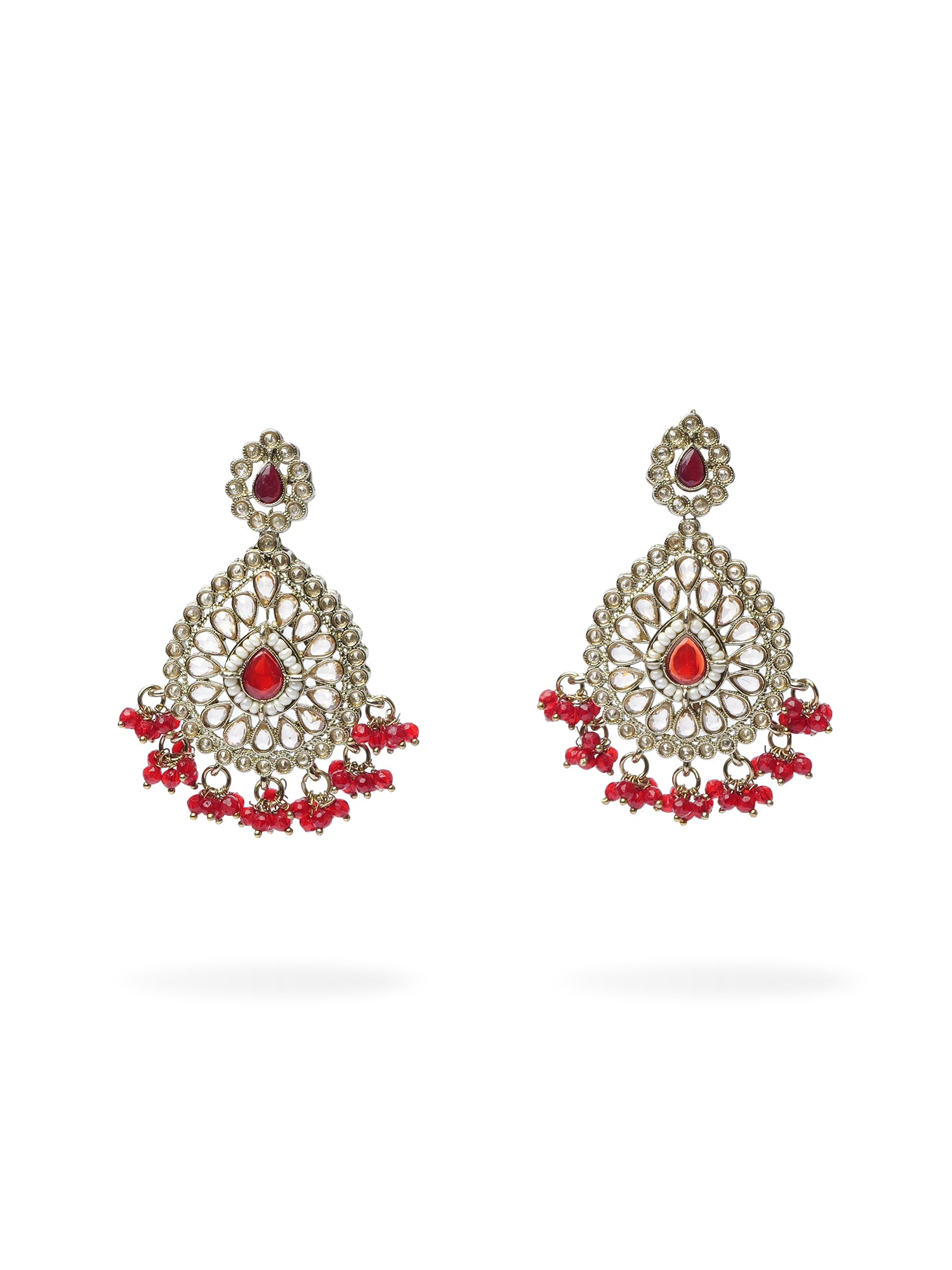 Fareeha Necklace Set in Maroon