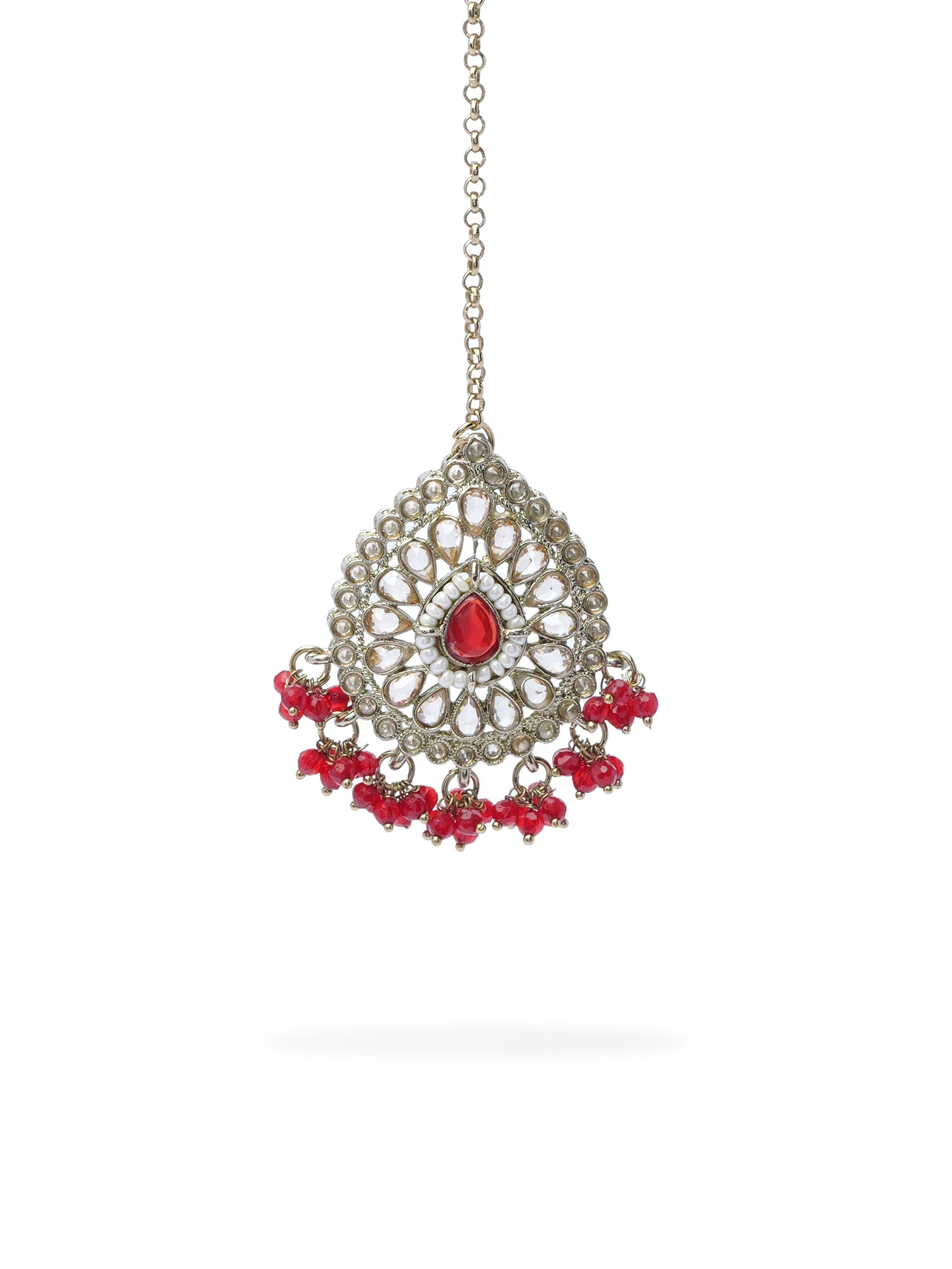 Fareeha Necklace Set in Maroon