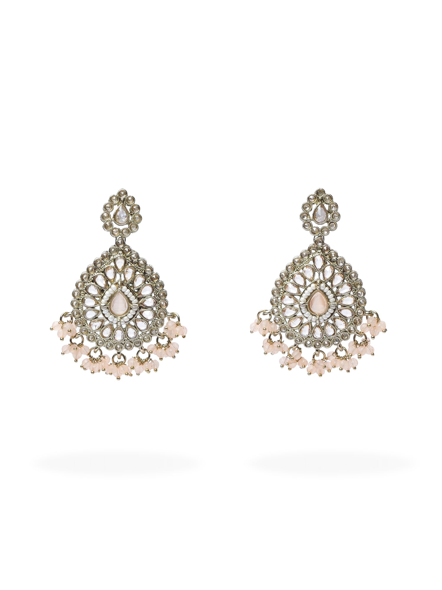 Fareeha Necklace Set in Peach