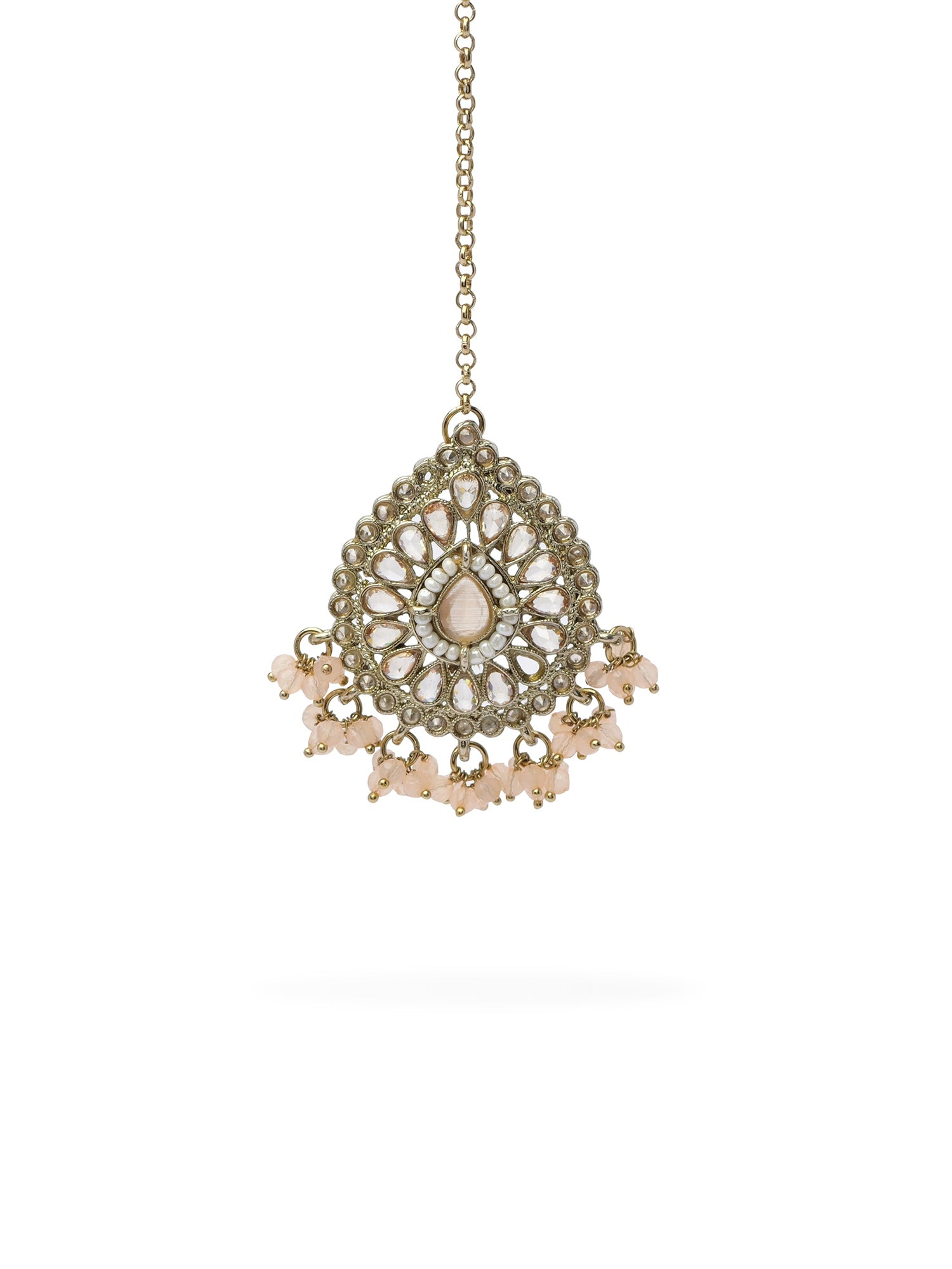 Fareeha Necklace Set in Peach