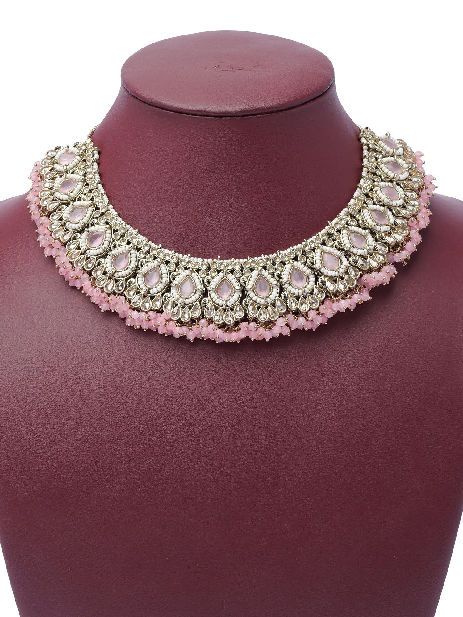 Fareeha Necklace Set in Pink