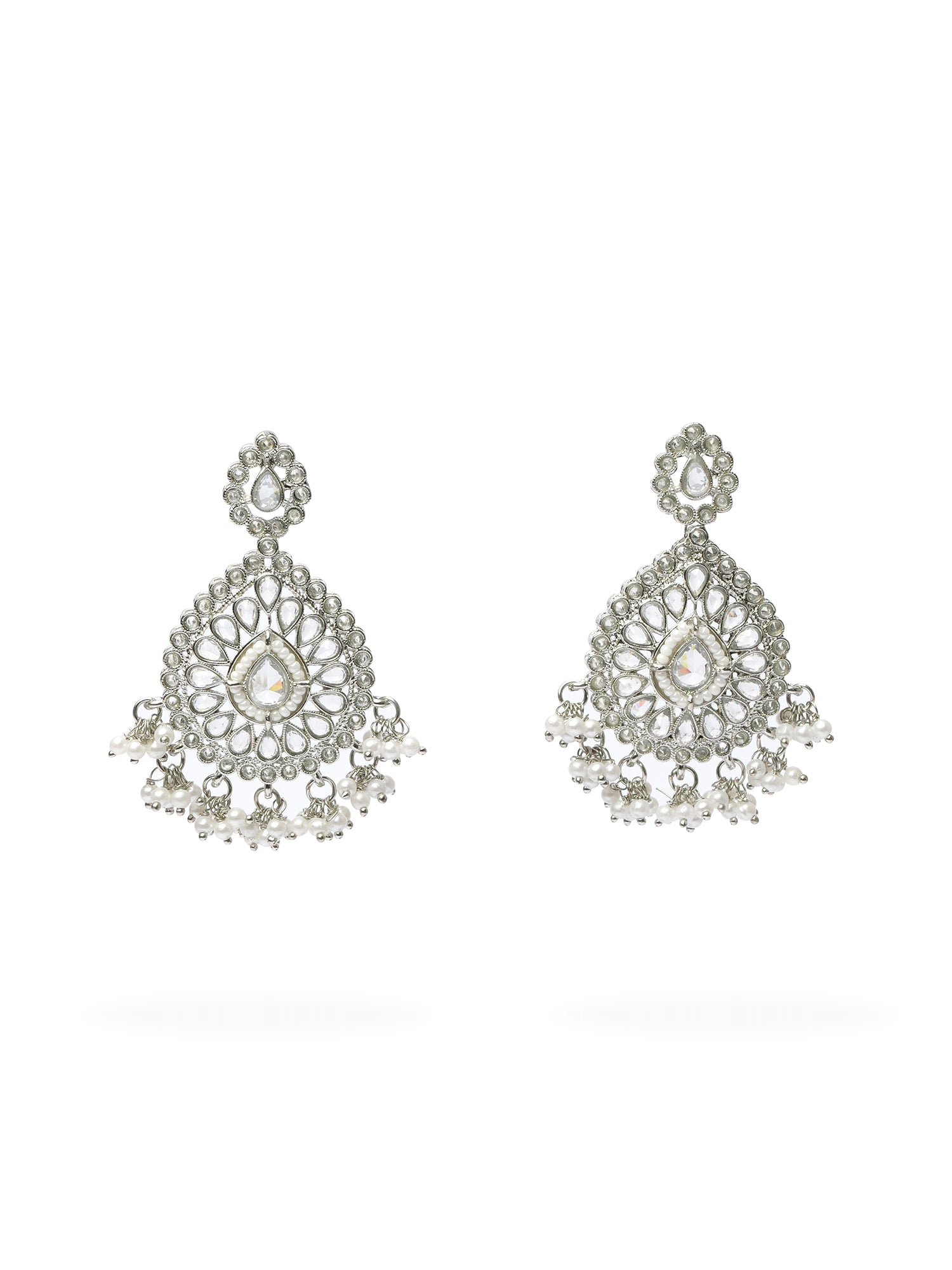 Fareeha Necklace Set in Rhodium