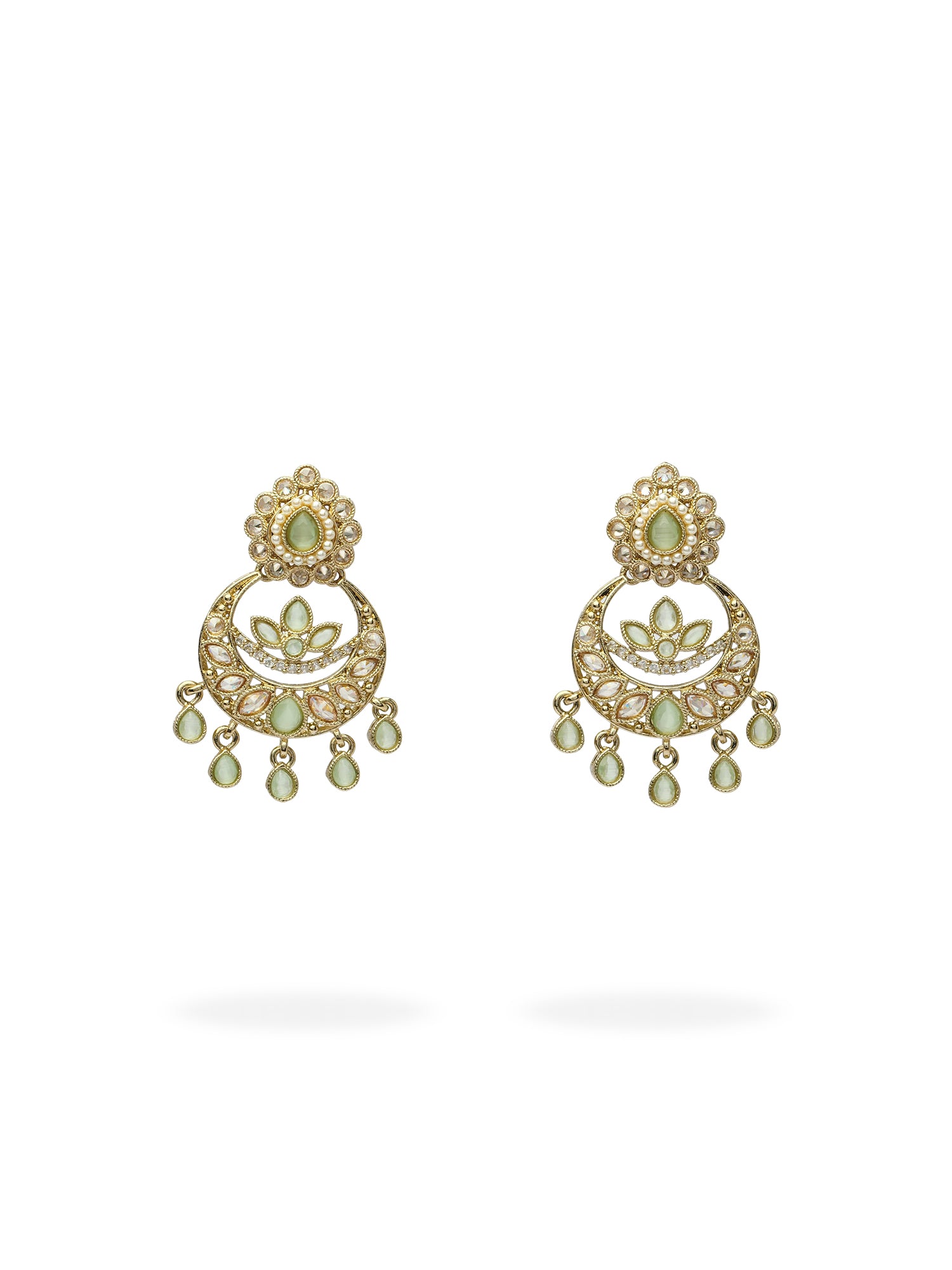 Fariha Pearl Earrings in Mint