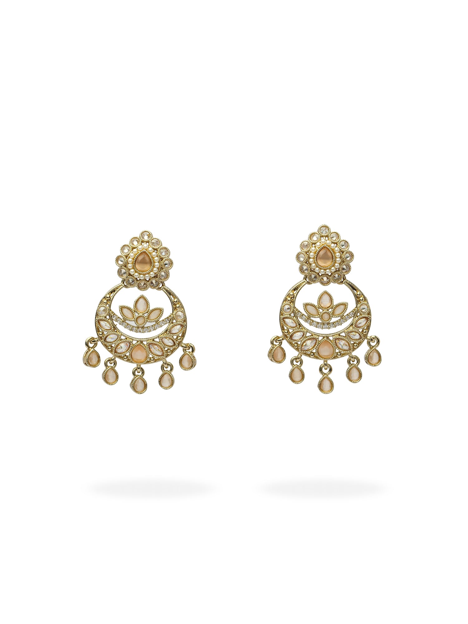Fariha Pearl Earrings in Peach
