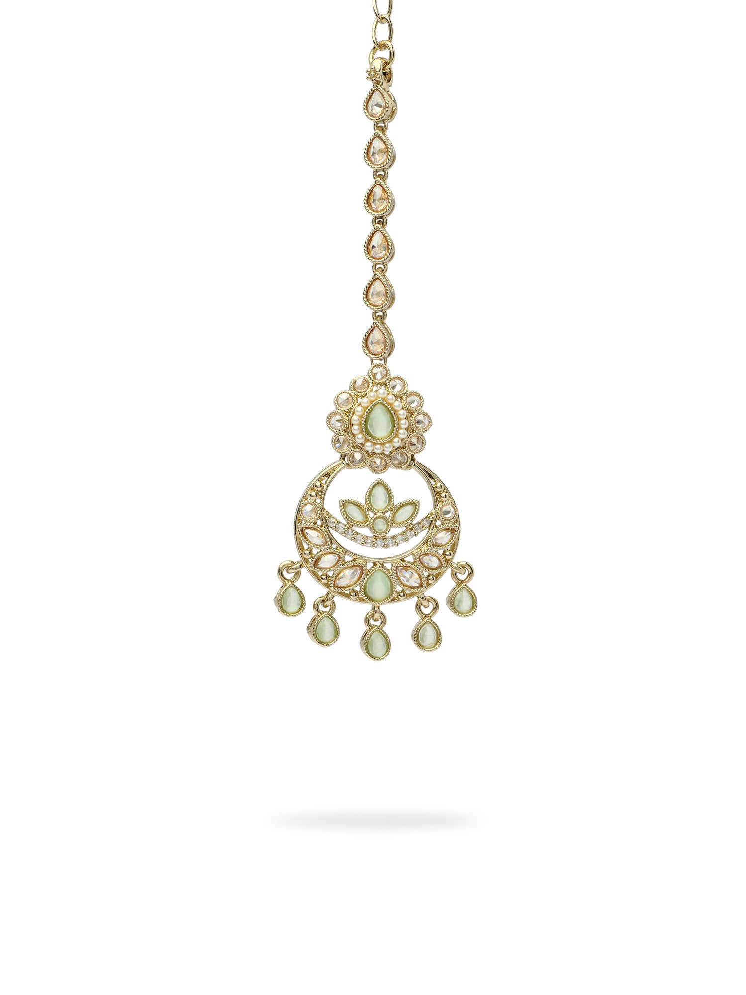 Fariha Pearl Maang Tikka in Mint
