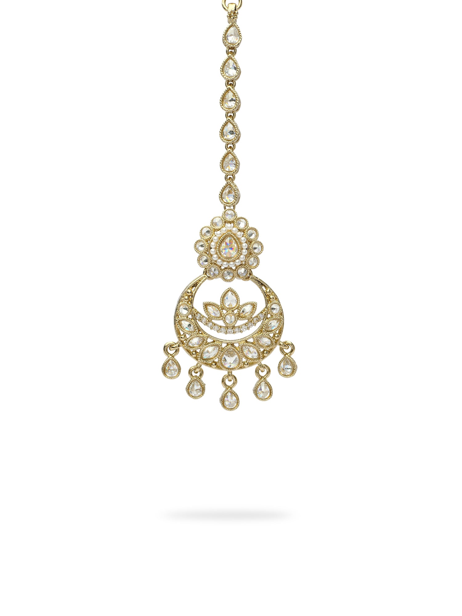 Fariha Pearl Maang Tikka in White