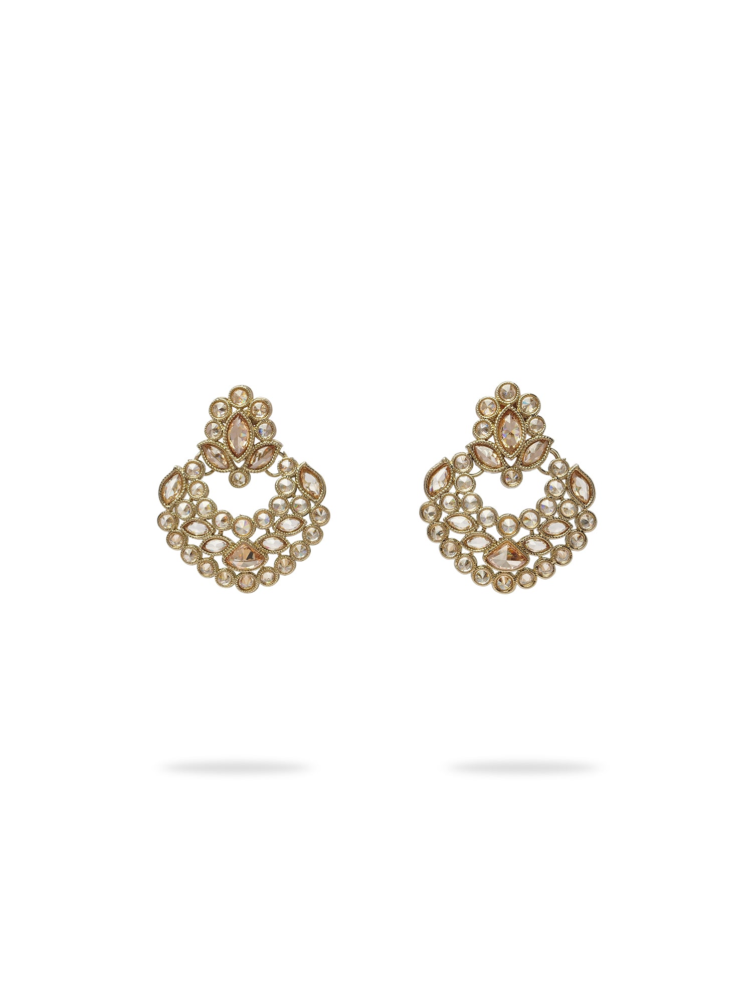Feroza Simple Necklace Set in Champagne