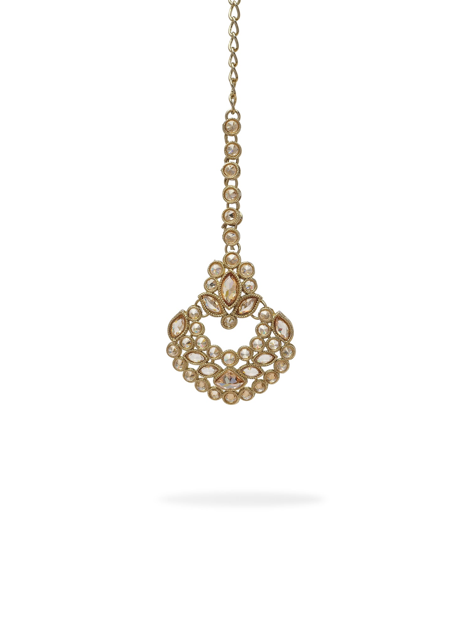 Feroza Simple Necklace Set in Champagne