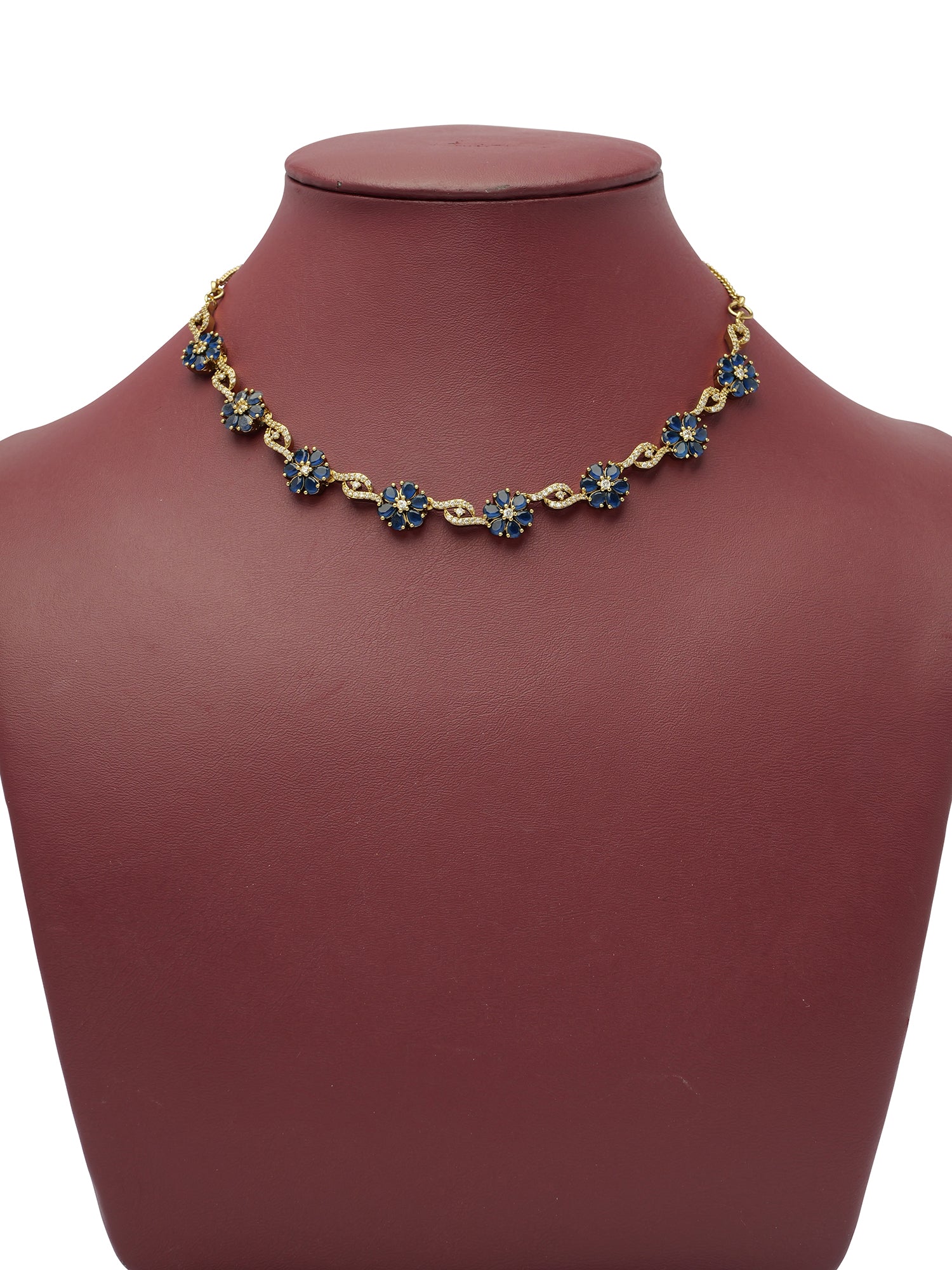 Flora Cubic Zirconia Necklace Set in Blue