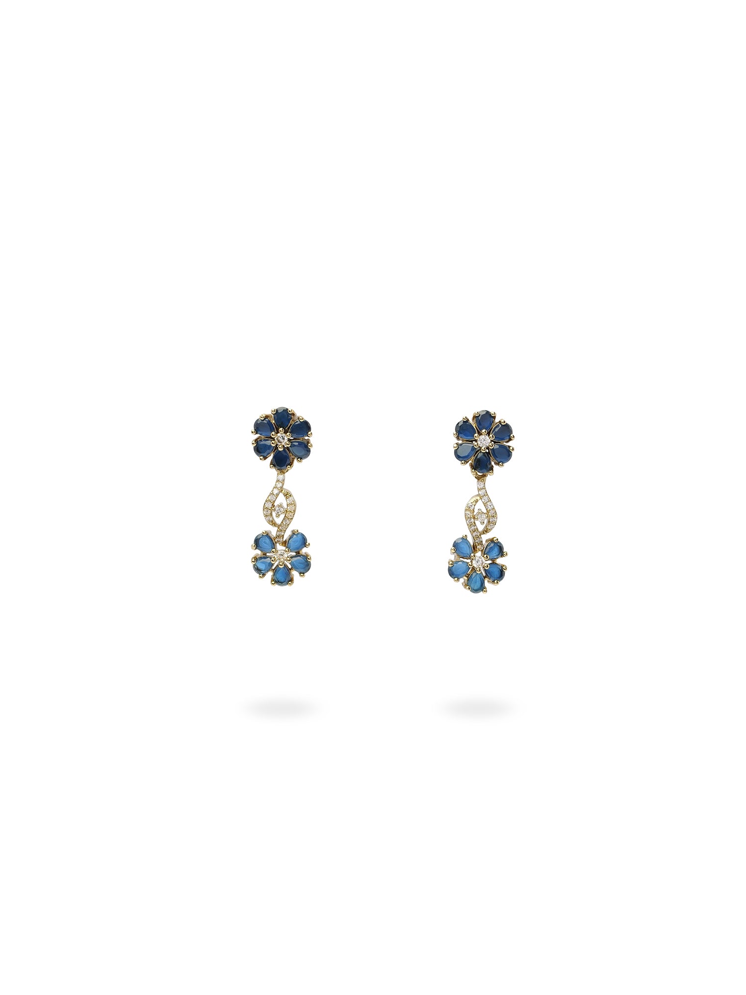 Flora Cubic Zirconia Necklace Set in Blue