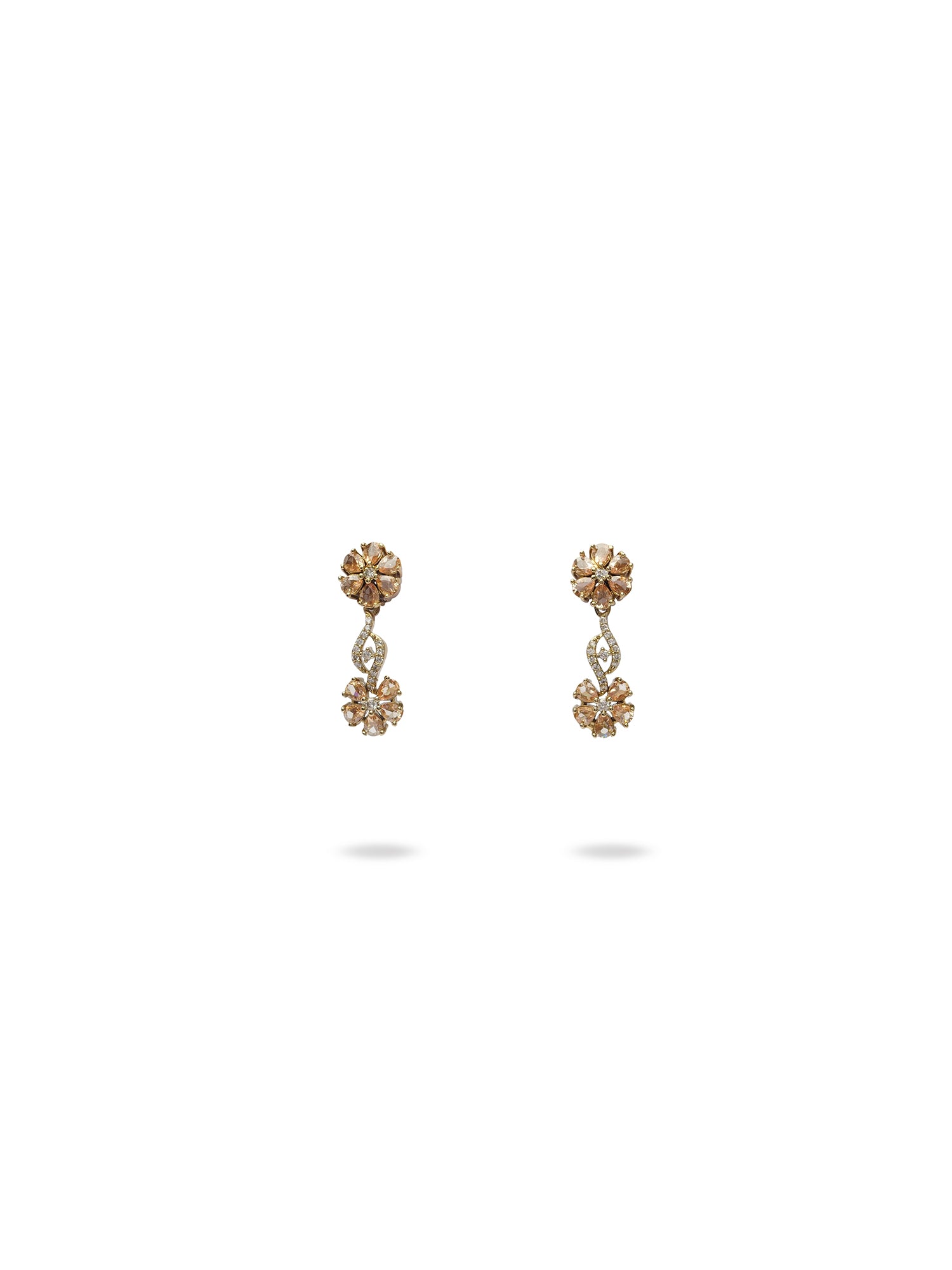 Flora Cubic Zirconia Necklace Set in Champagne
