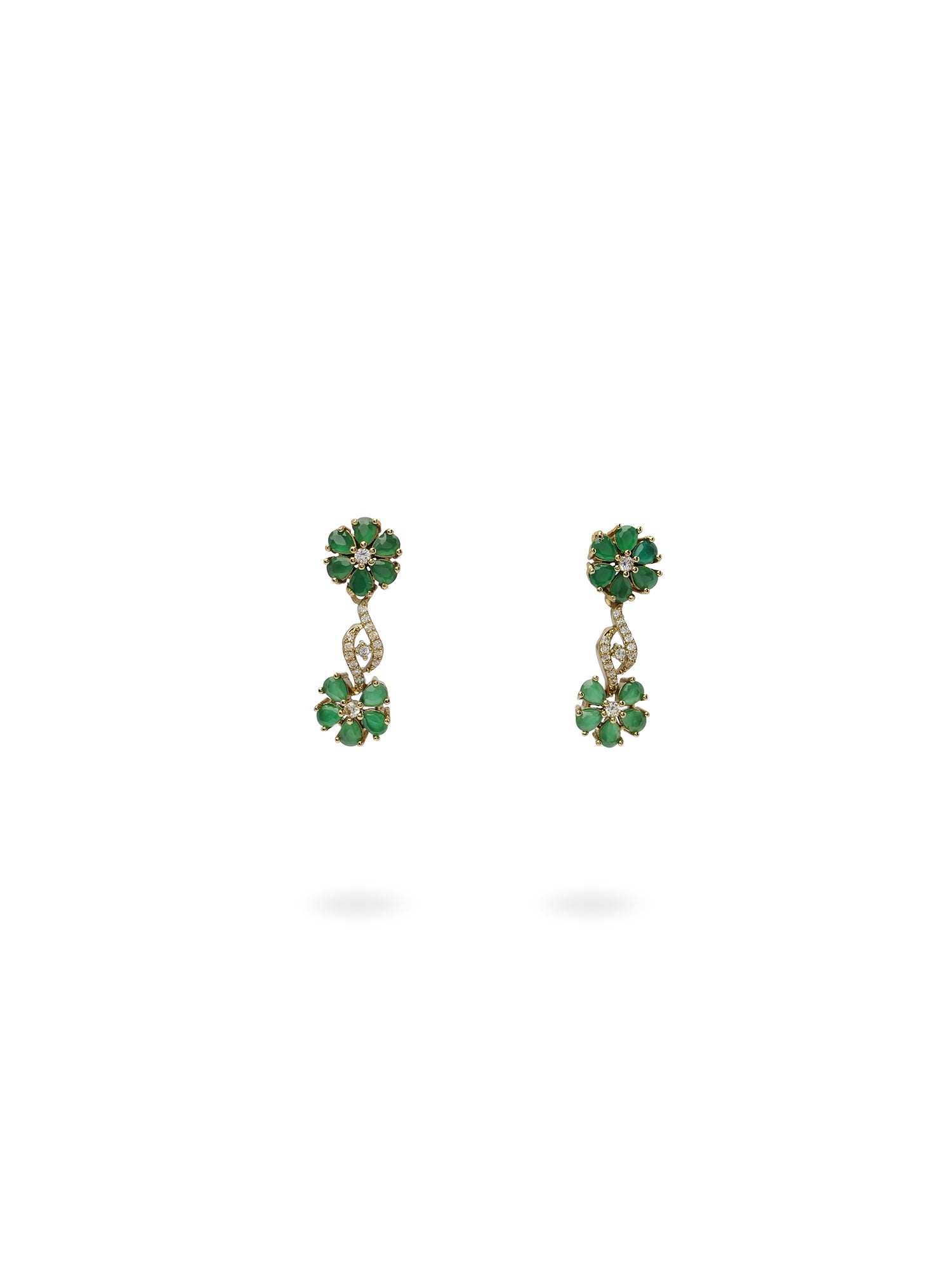 Flora Cubic Zirconia Necklace Set in Green