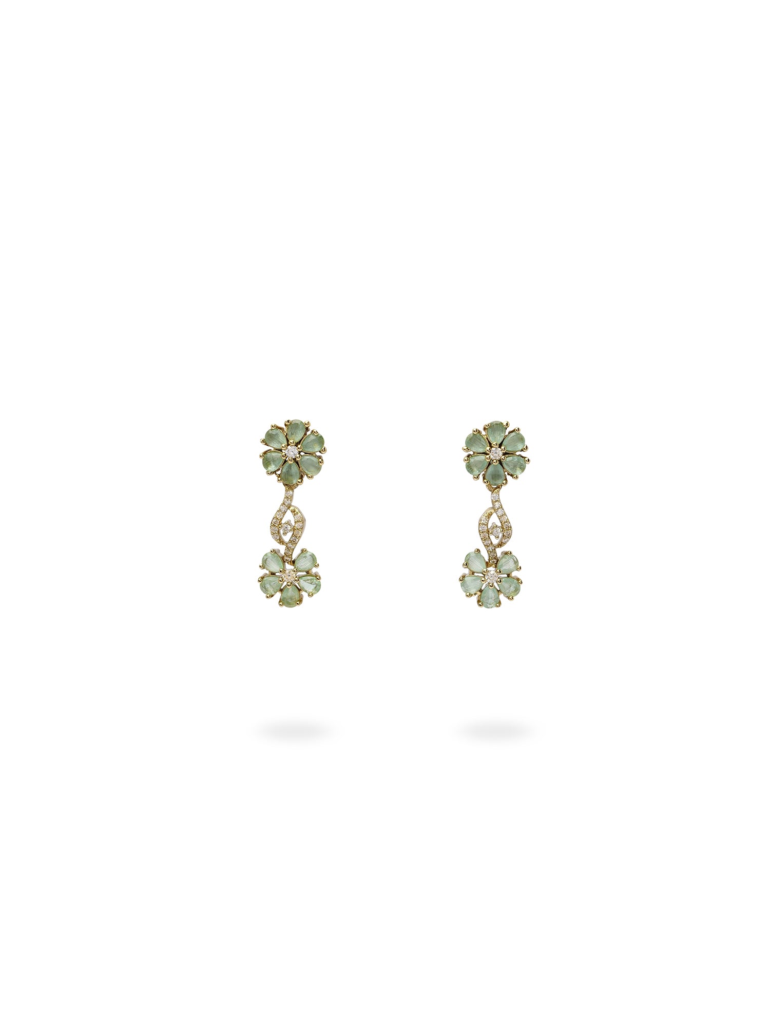 Flora Cubic Zirconia Necklace Set in Mint