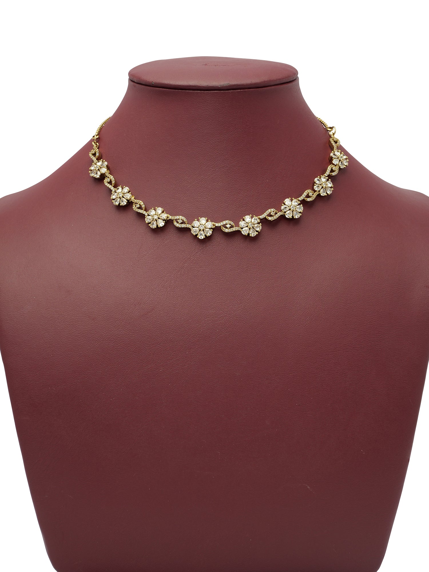 Flora Cubic Zirconia Necklace Set in White