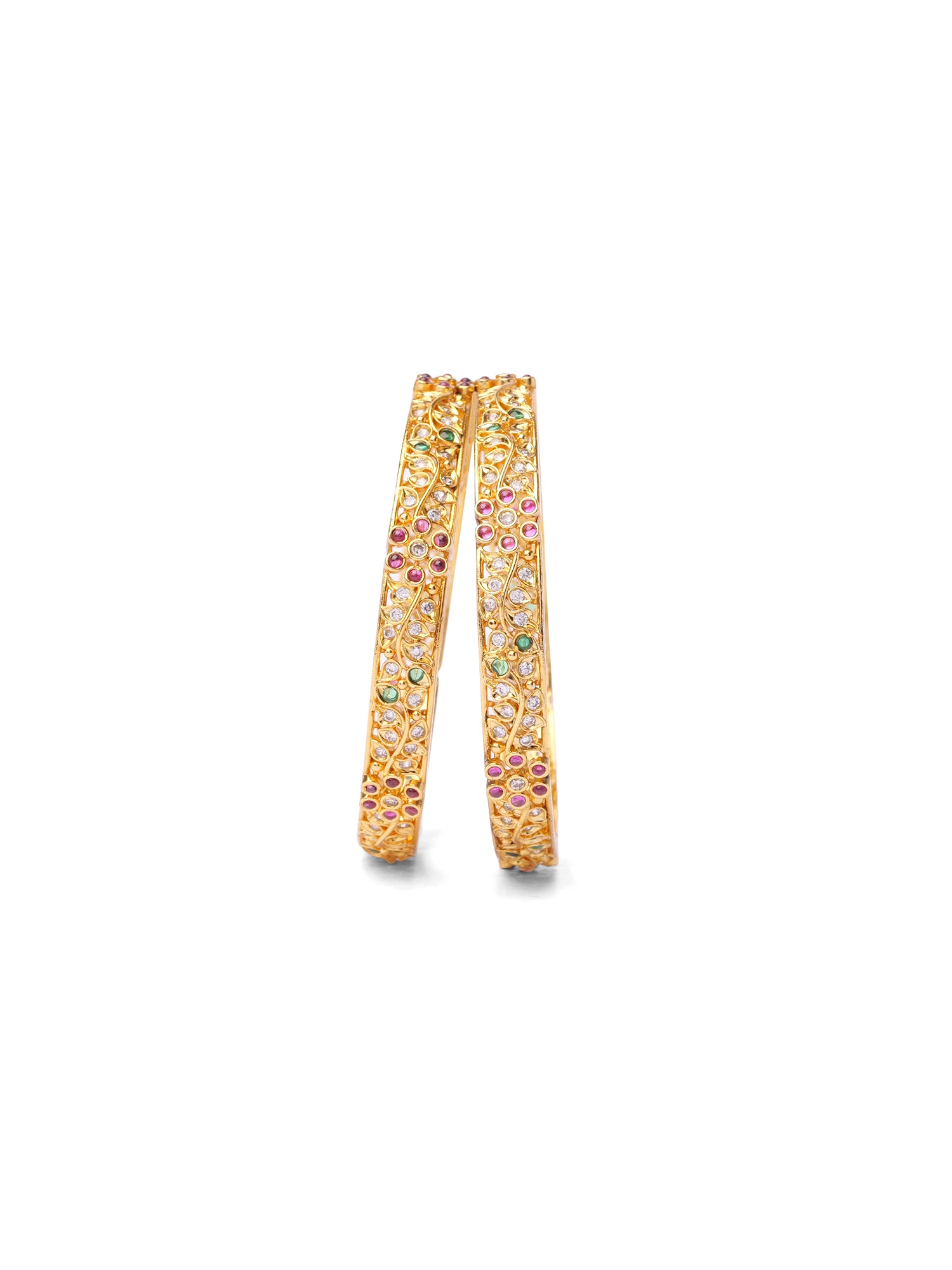Floral Cubic Zirconia Bangles in Multi