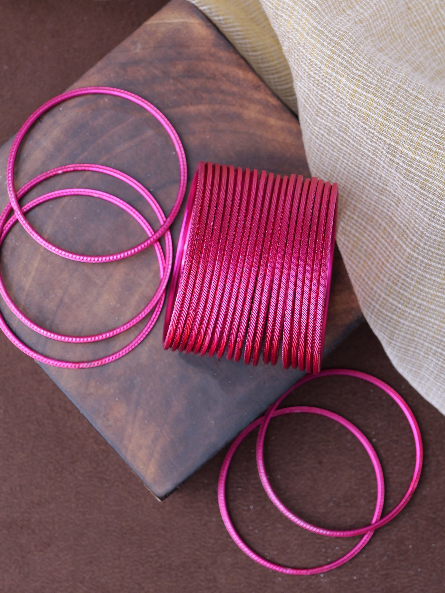 Fuchsia Pink Shimmer Bangles