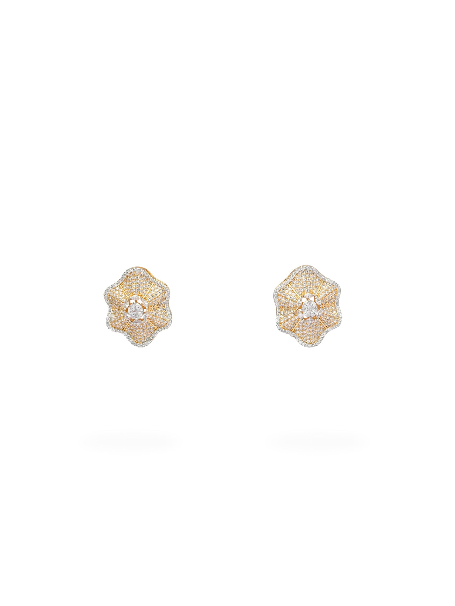 Gloria Ear Studs in White and Gold