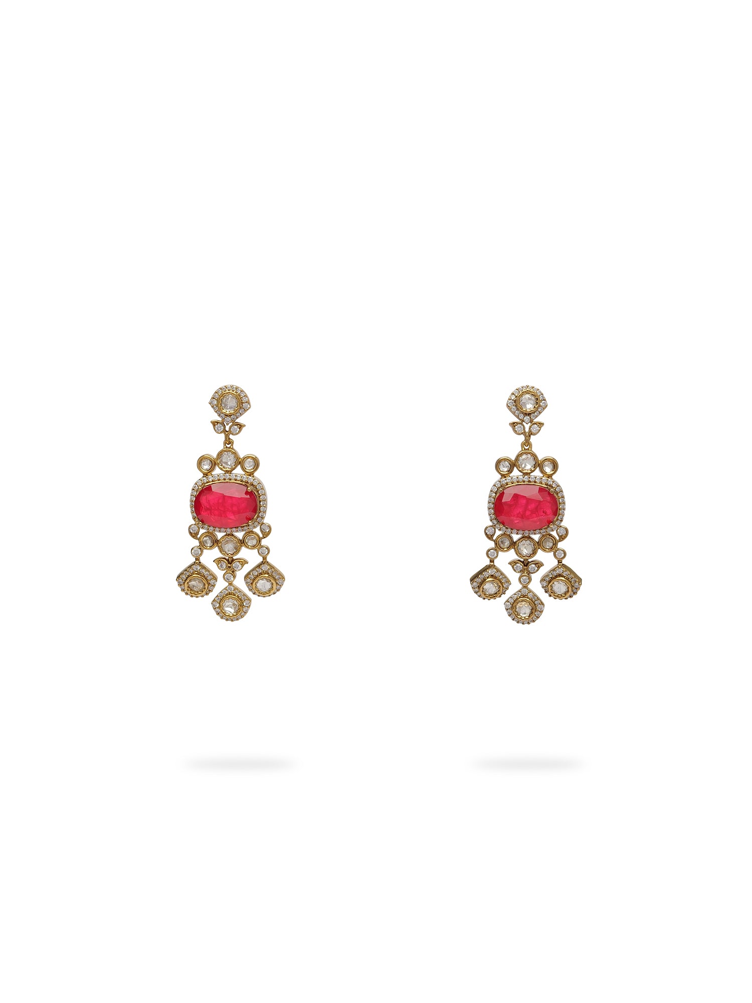 Gulnaar Kundan Necklace Set in Ruby