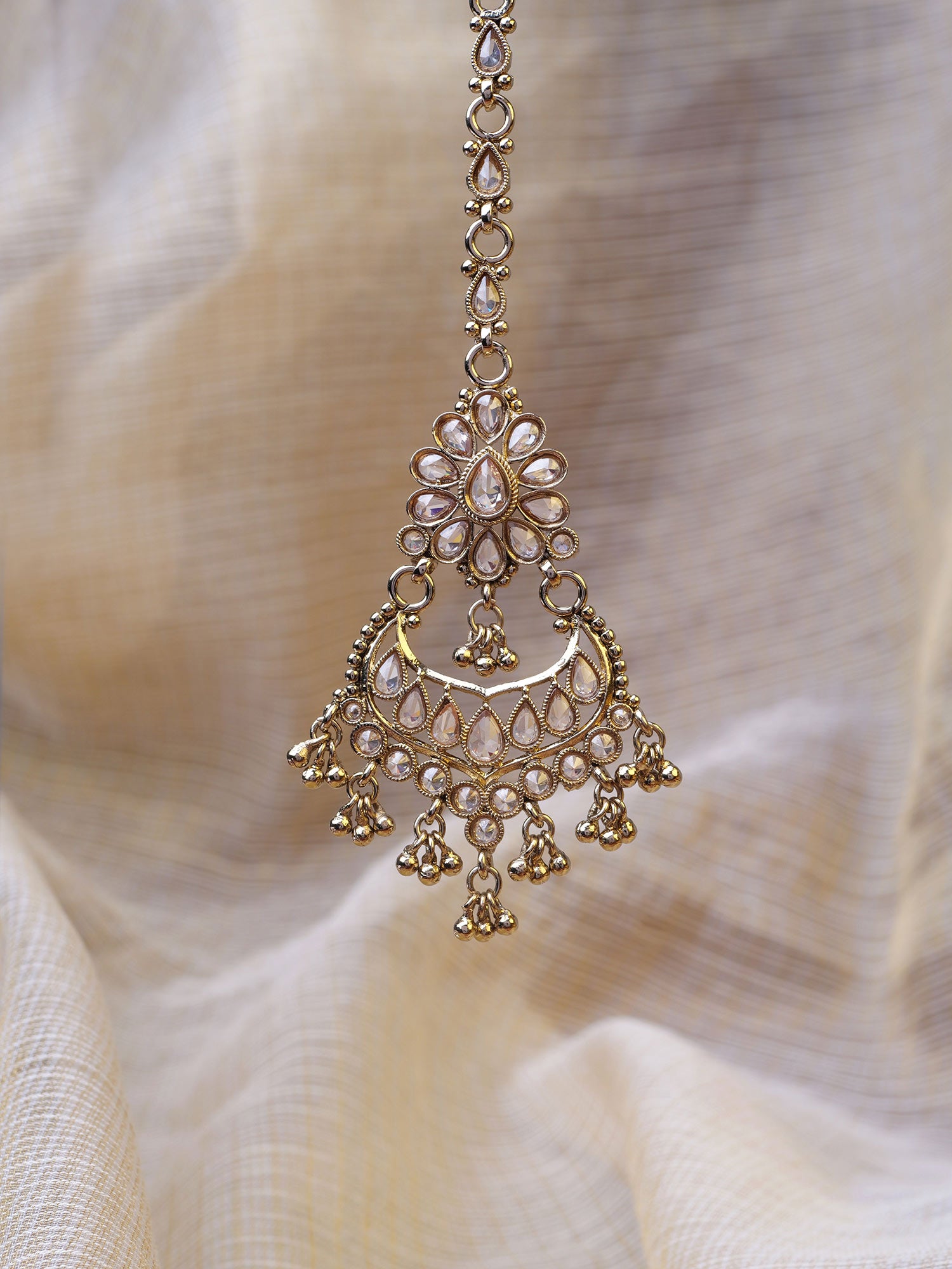 Gulnaz Maang Tikka in Antique Gold