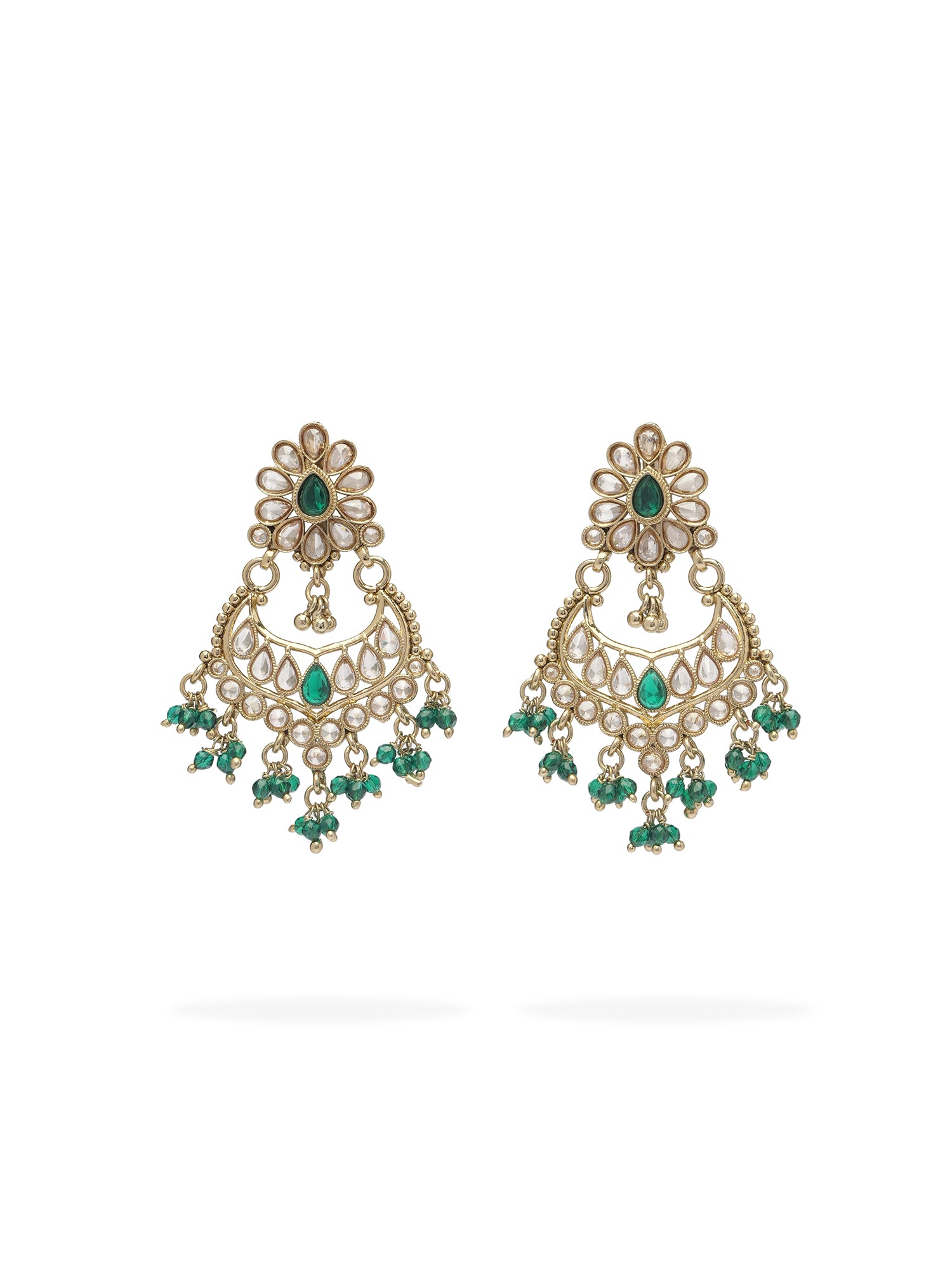 Gulnaz Chandbali Earrings in Green