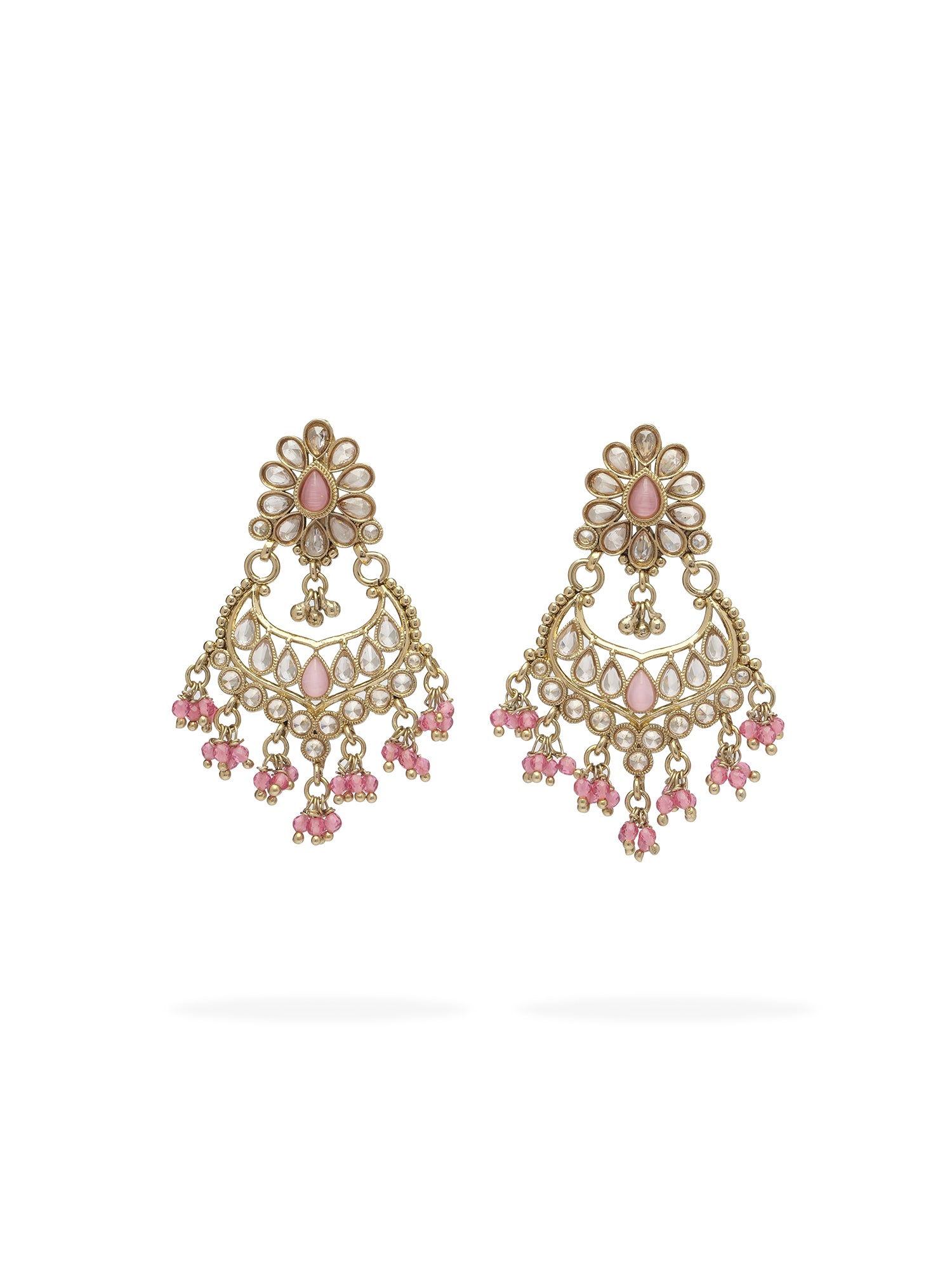 Gulnaz Chandbali Earrings in Light Pink