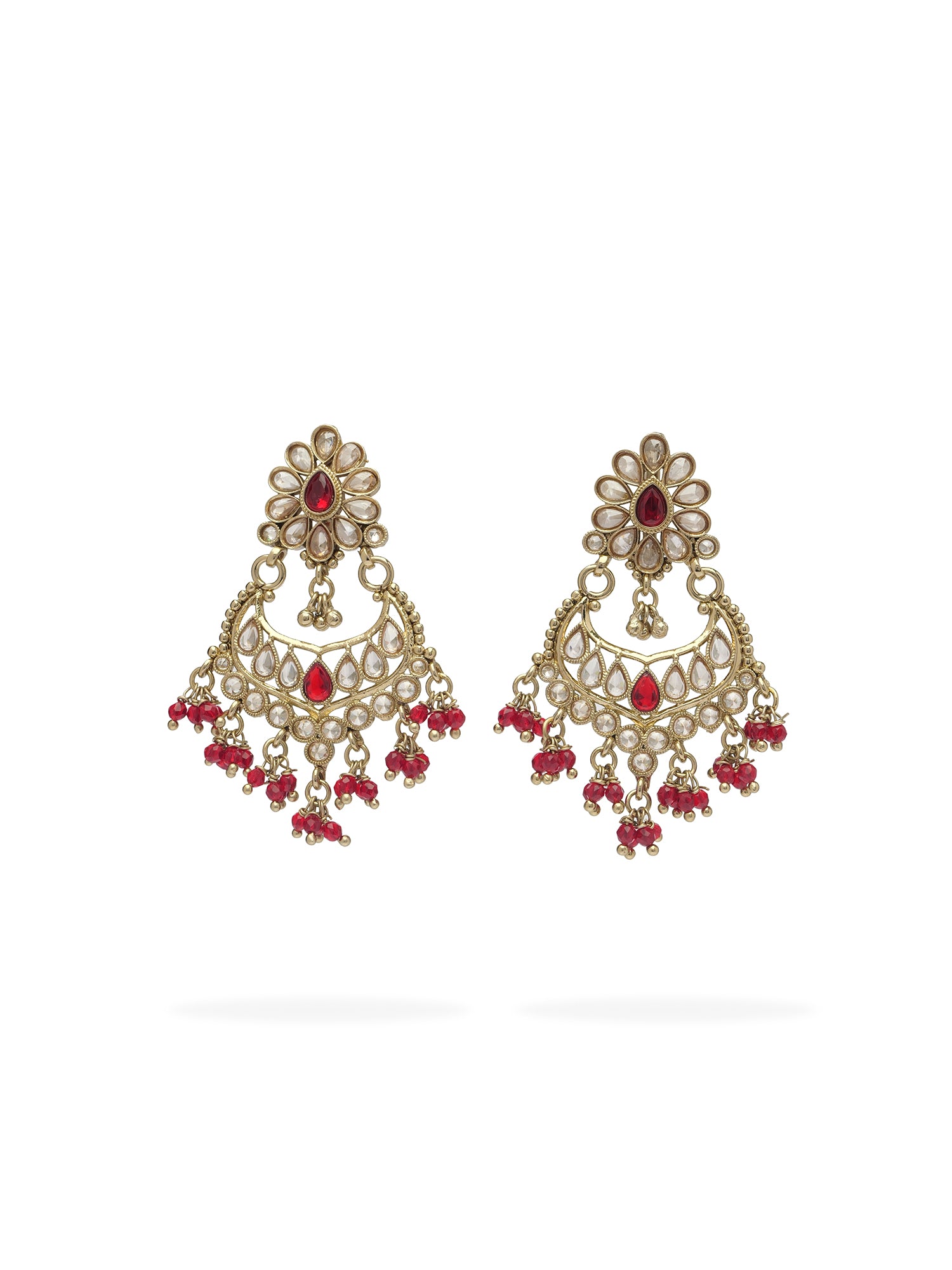Gulnaz Chandbali Earrings in Maroon