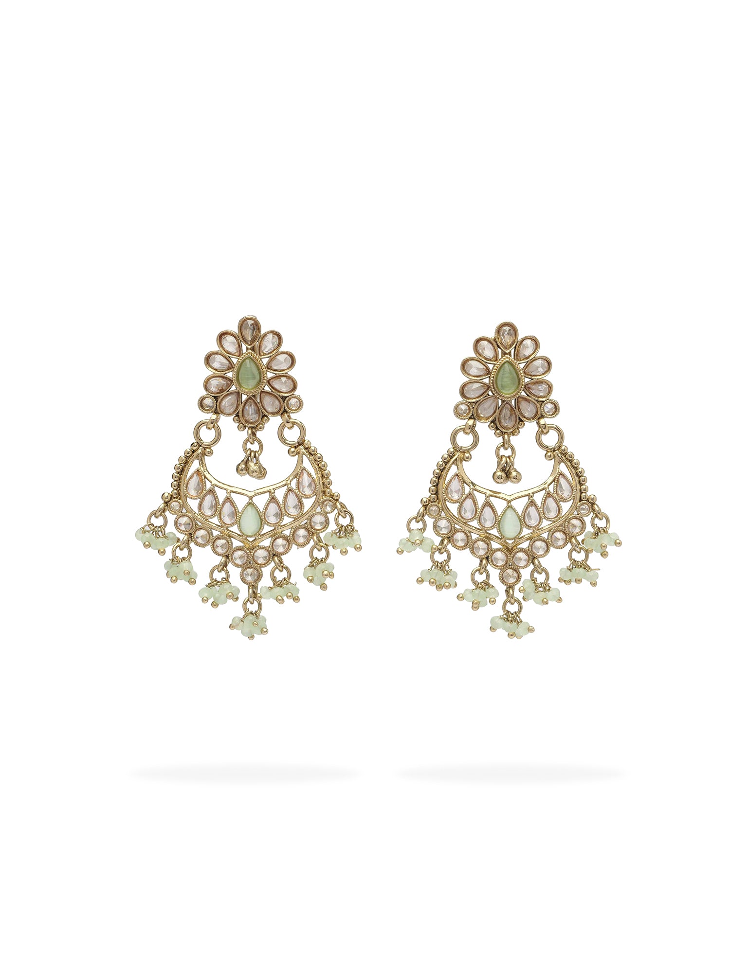 Gulnaz Chandbali Earrings in Mint