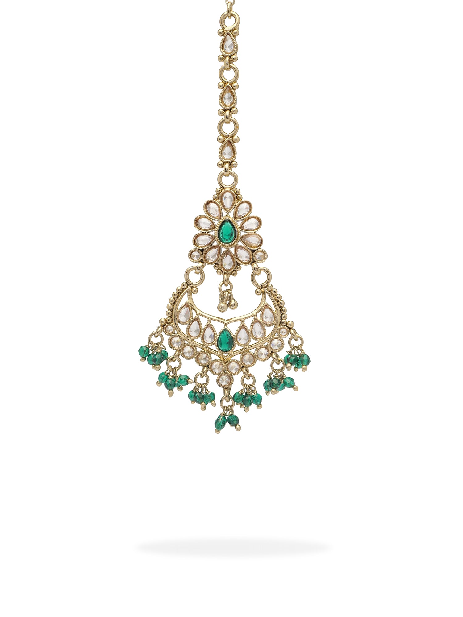 Gulnaz Maang Tikka in Green