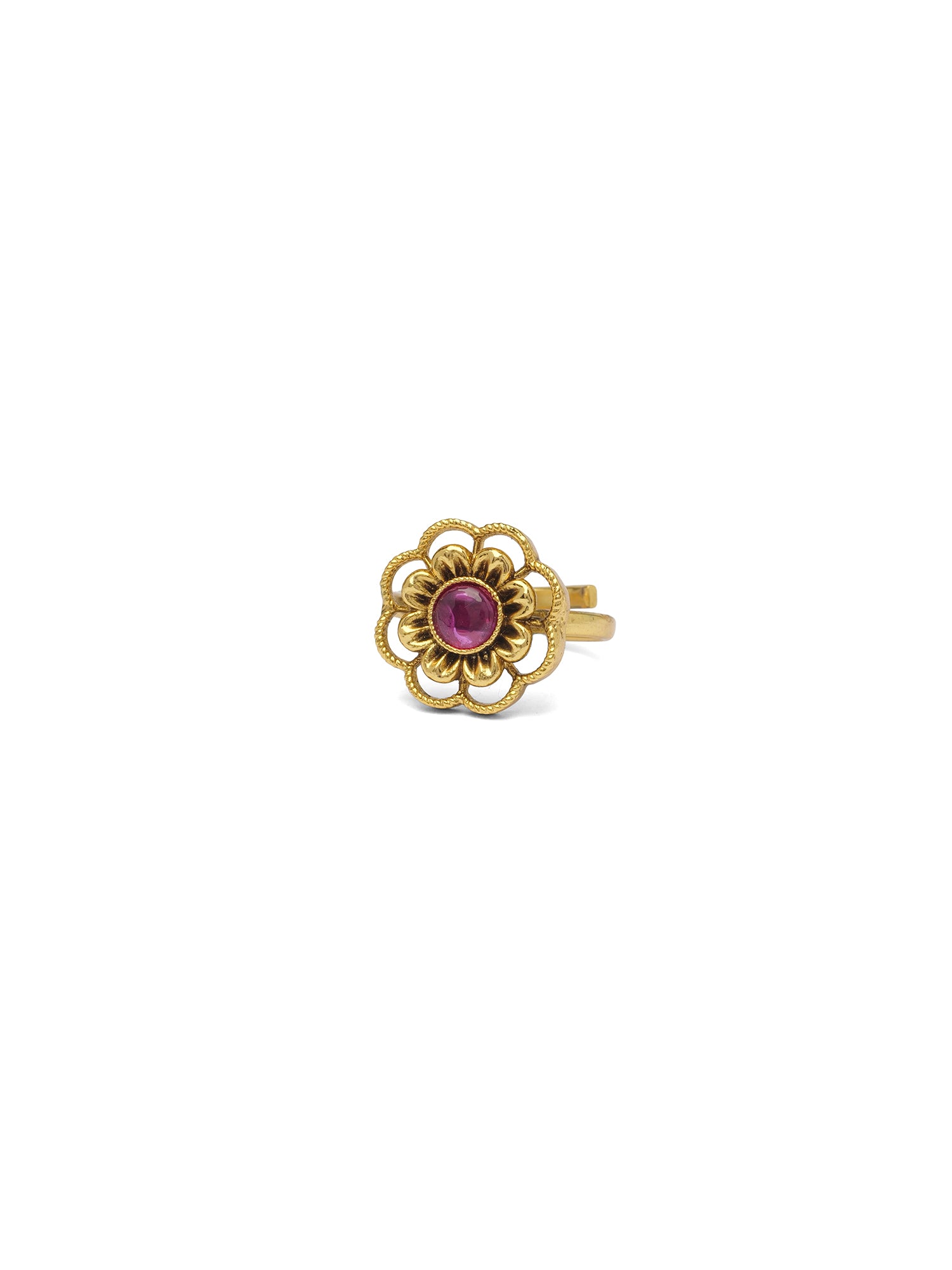 Heer Floral Ring in Ruby