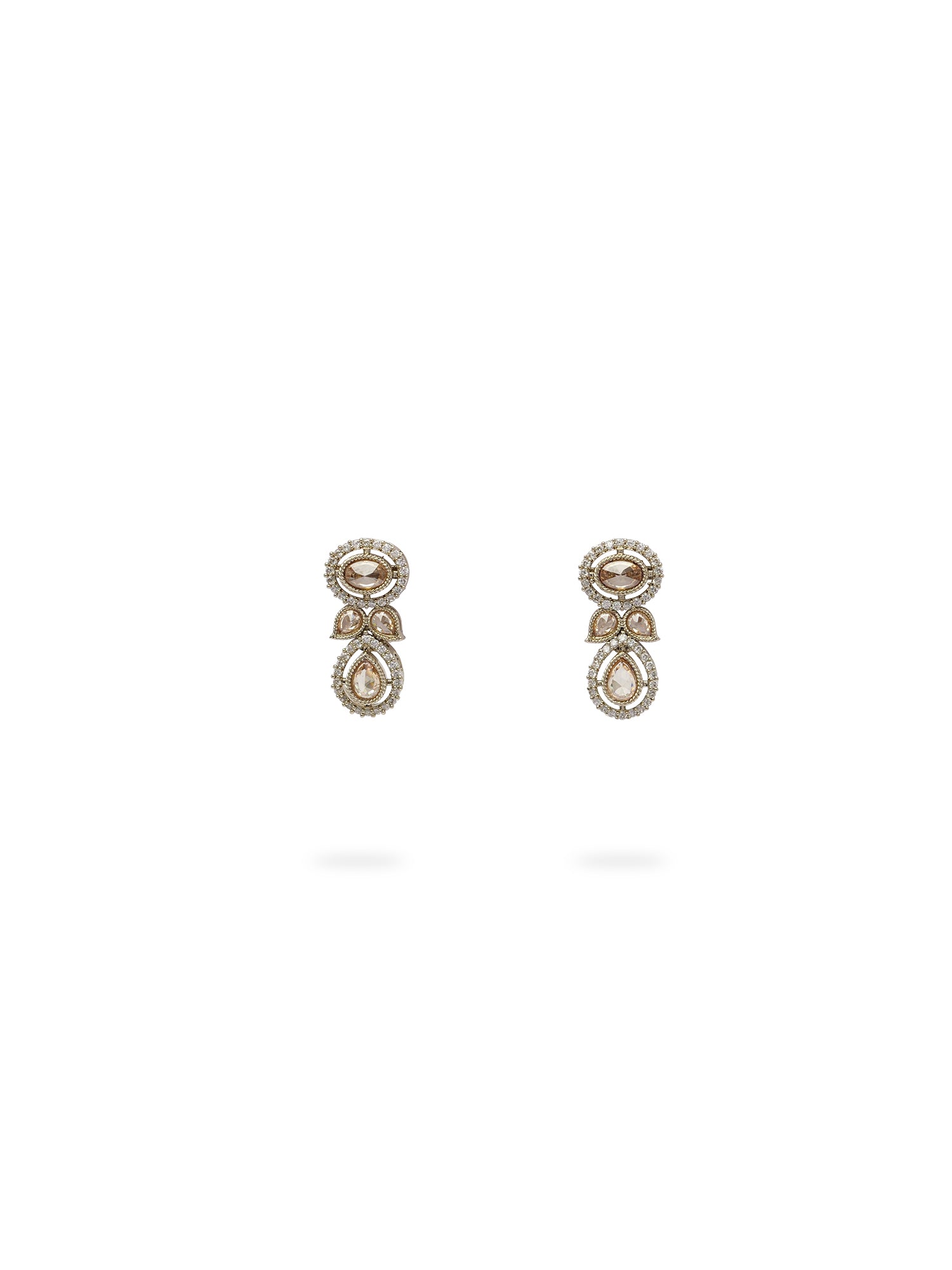Heeral Crystals Earrings in Champagne