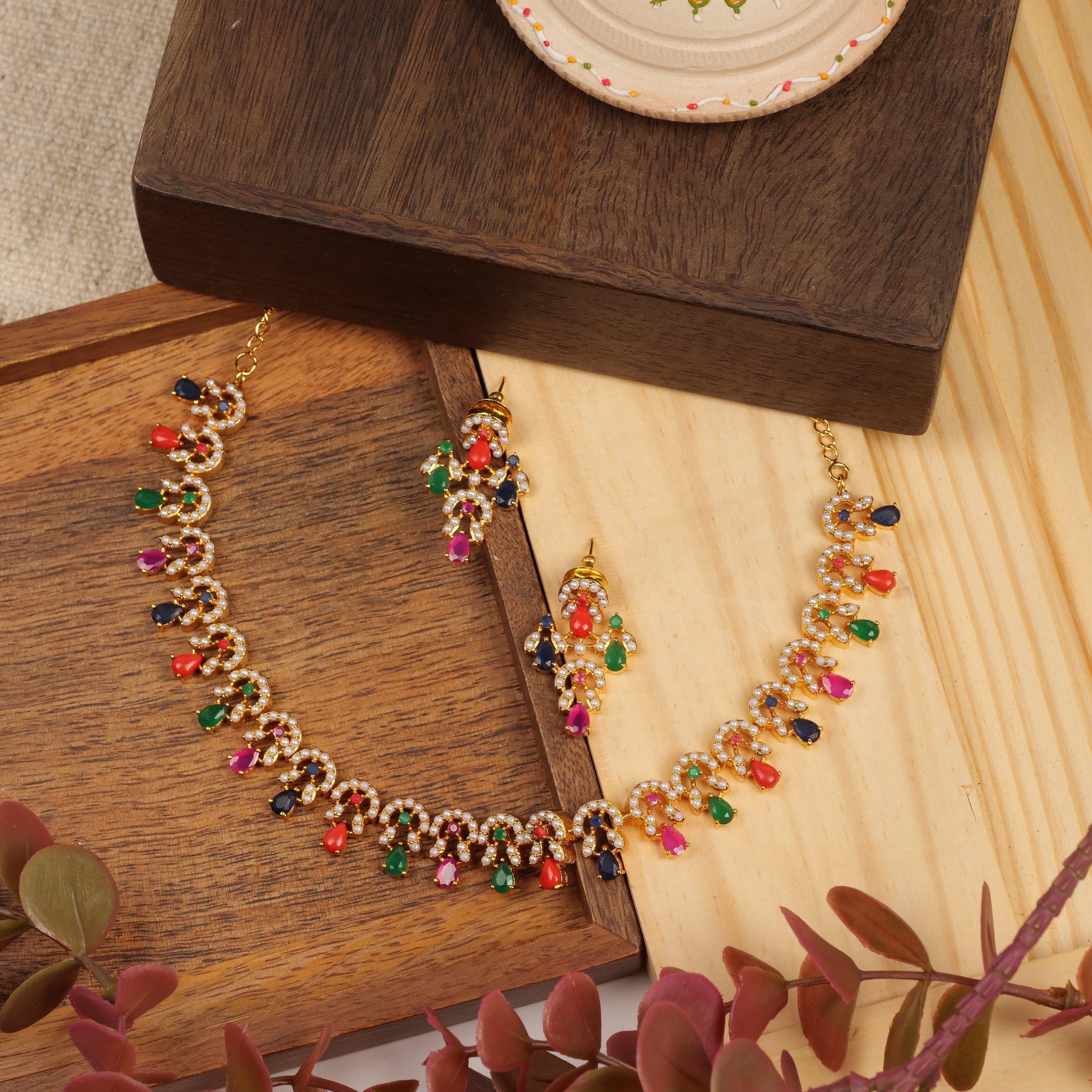 Himani Rajasthani Necklace Set in Multi