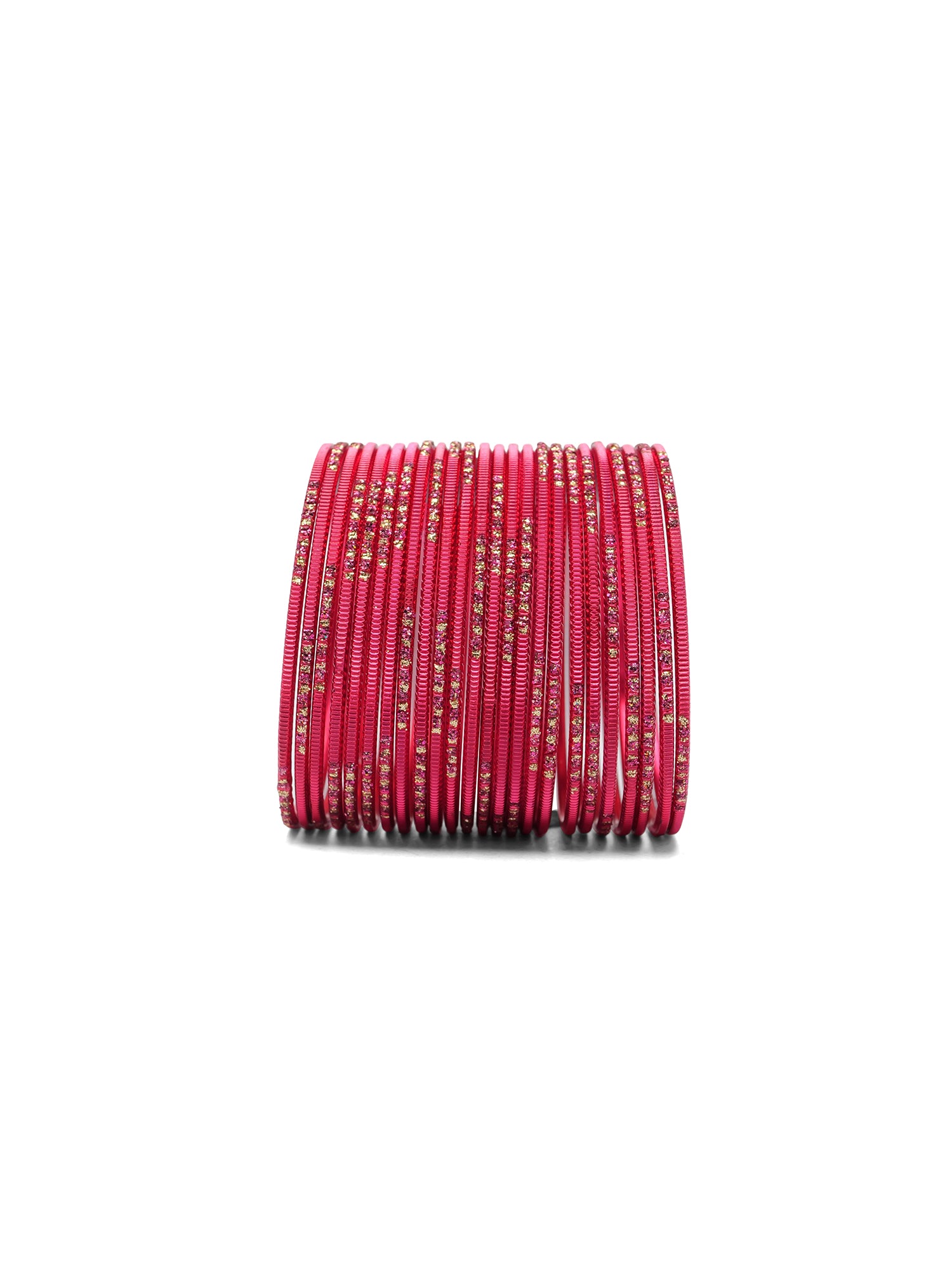 Hot Pink Glitter Etched Bangles