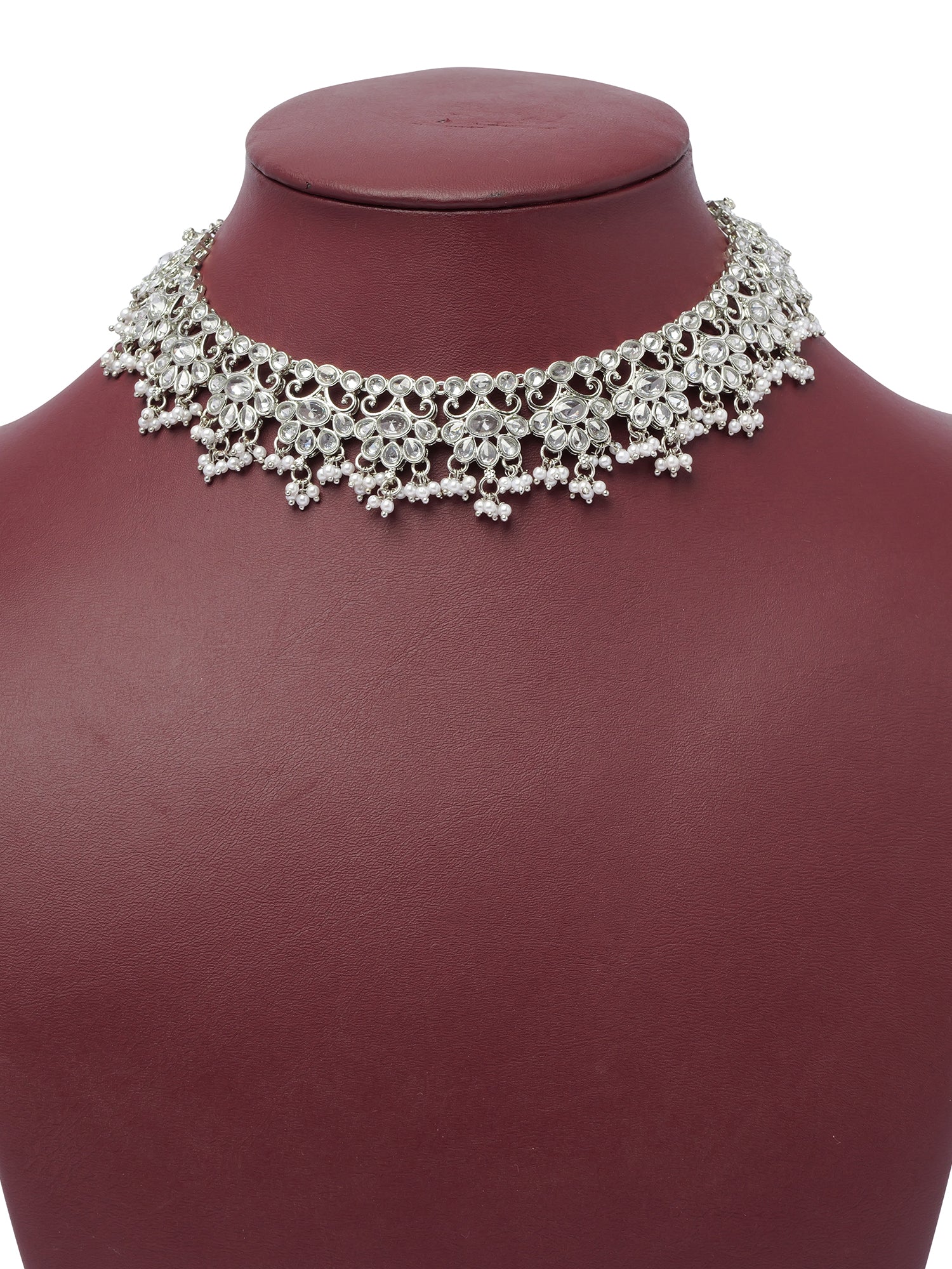 Imara Necklace Set in Pearl and Rhodium