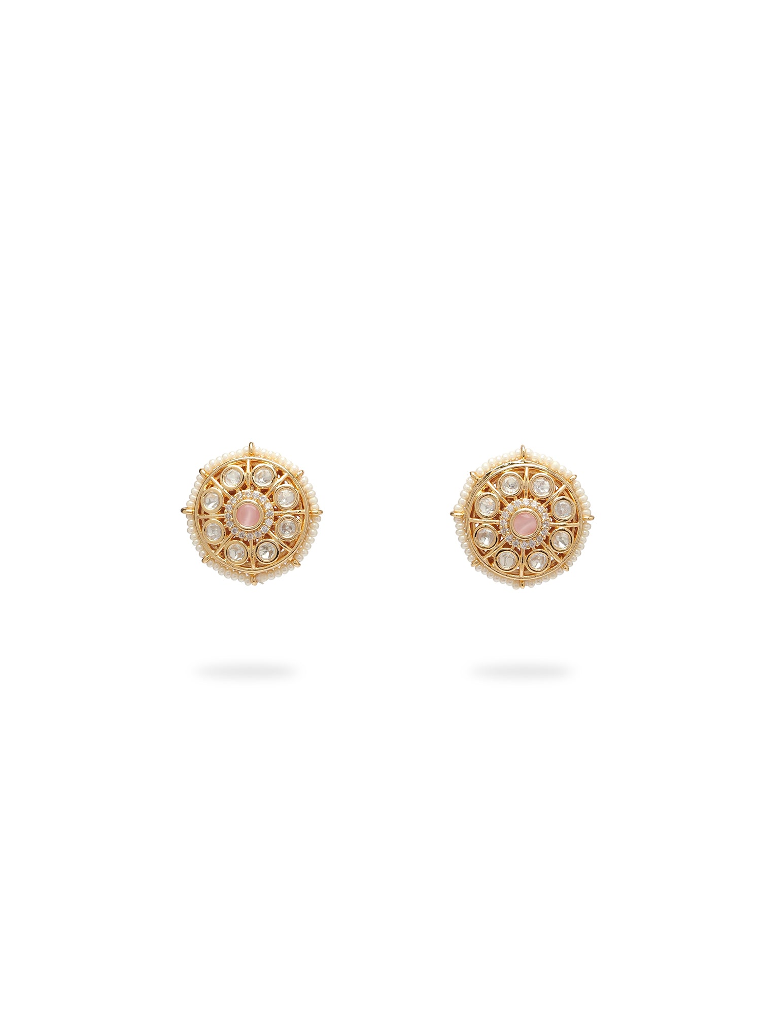 Indrani Kundan Choker Set in Pearl and Light Pink