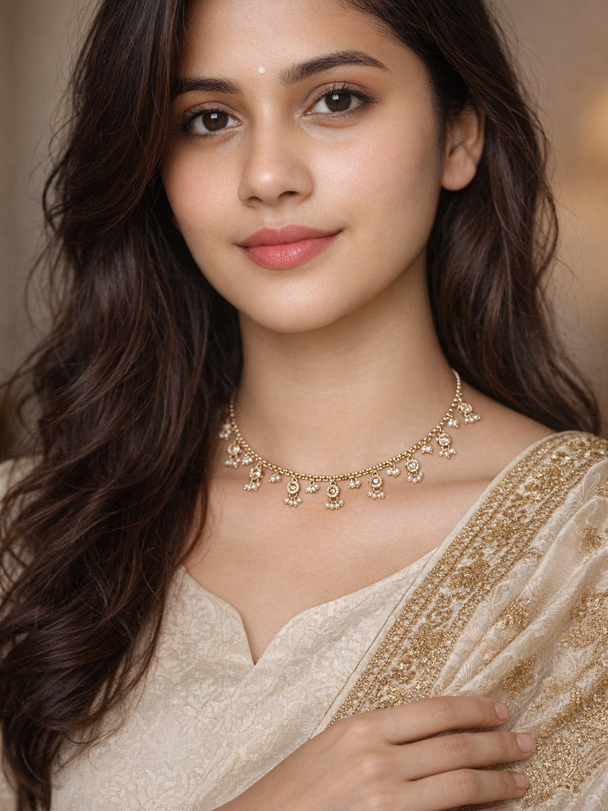 Ishika Necklace in Champagne