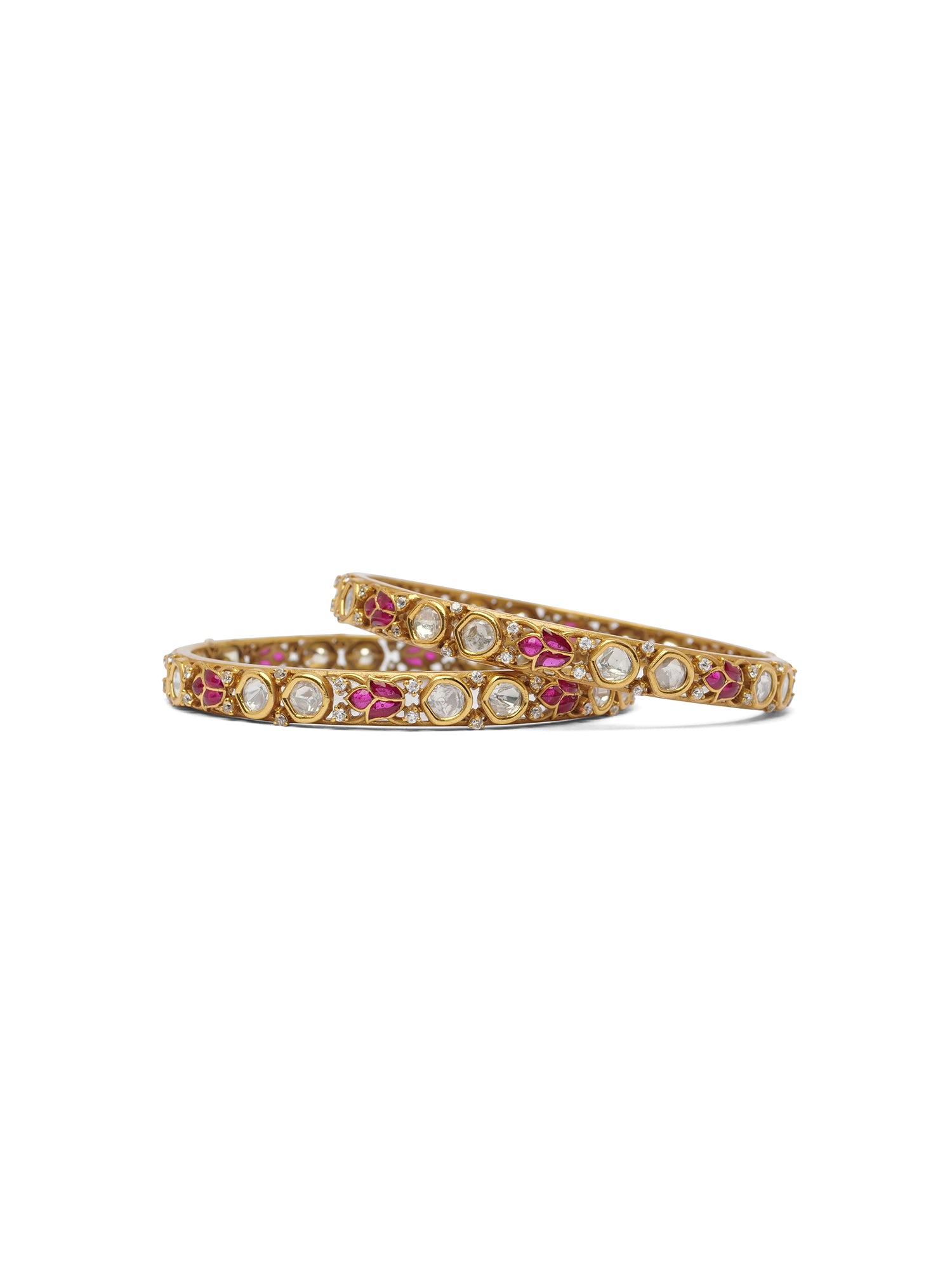 Ishira Kundan Bangles in Ruby