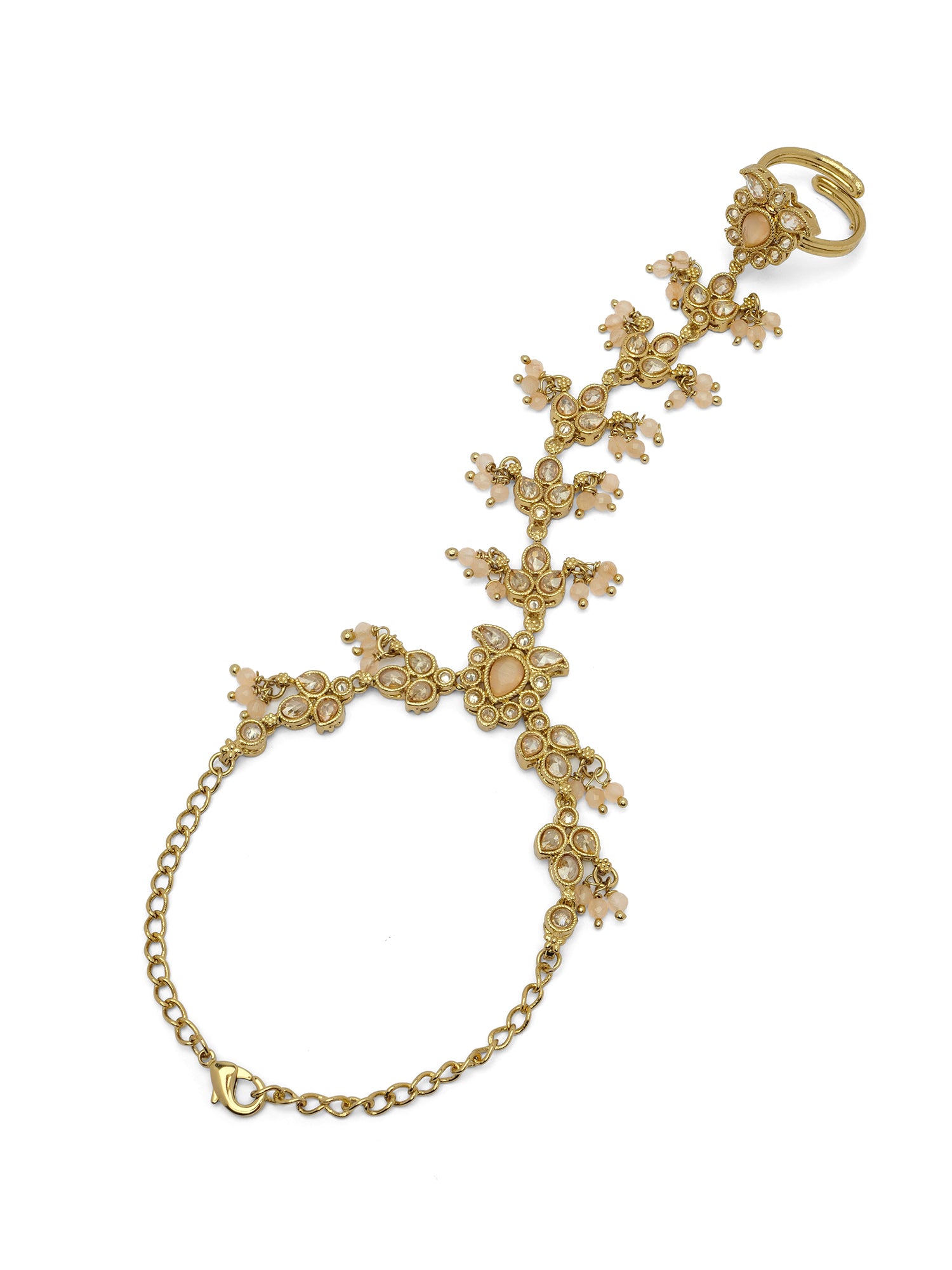 Ishita Hand Chain in Peach