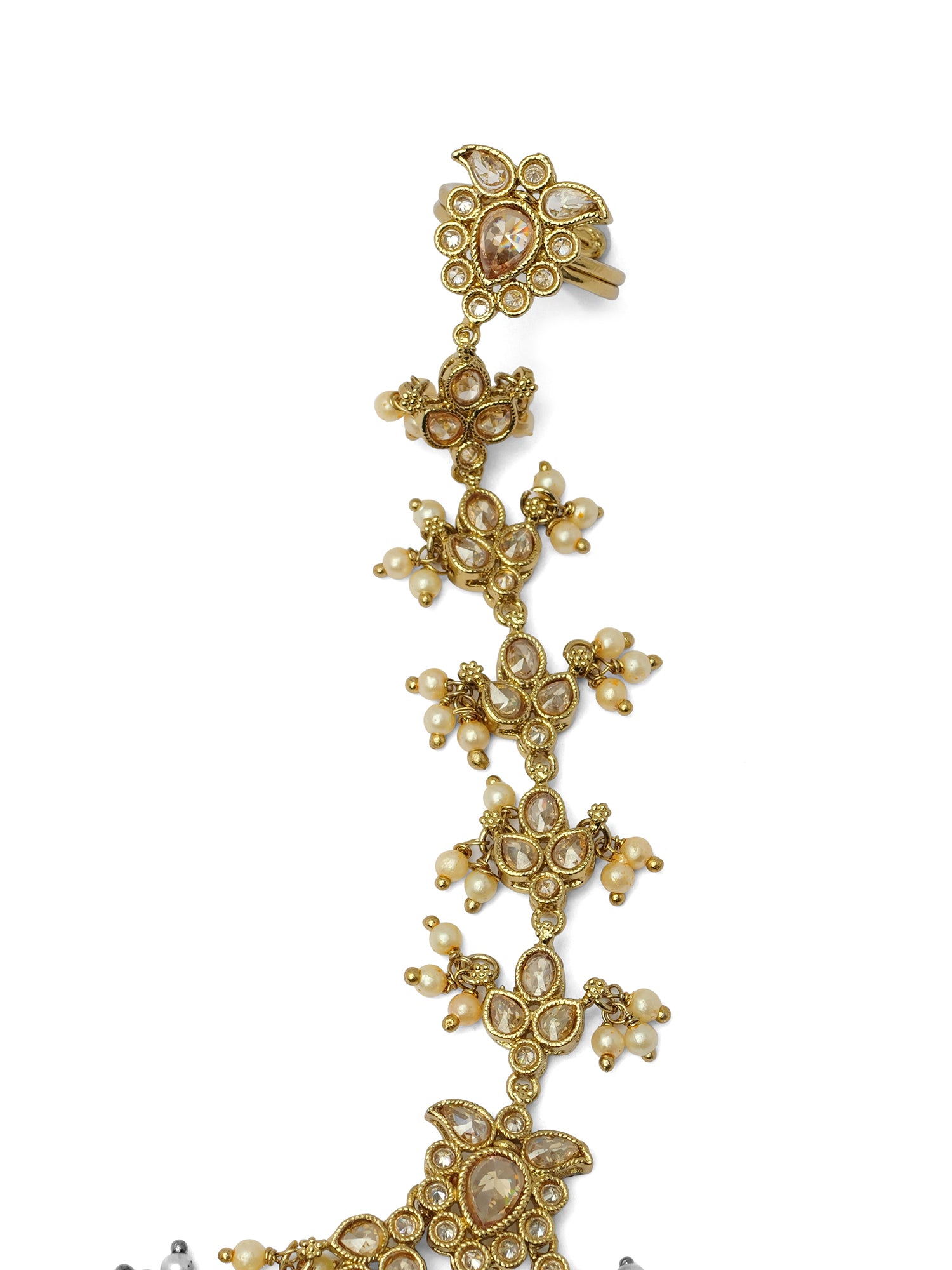 Ishita Hand Chain in Pearl and Champagne