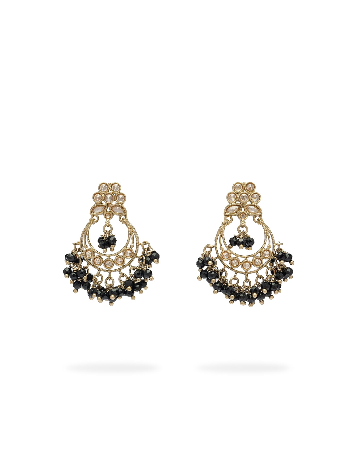 Ishra Chandbali Earrings in Black