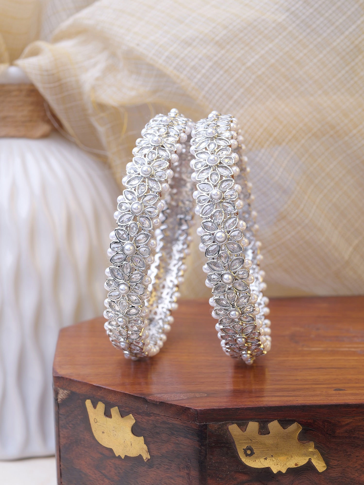 Jahaan Pearl Kadas in Rhodium