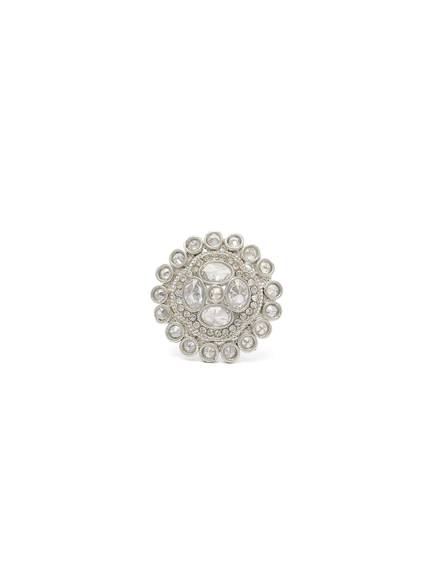 Jahnavi Ring in White and Rhodium