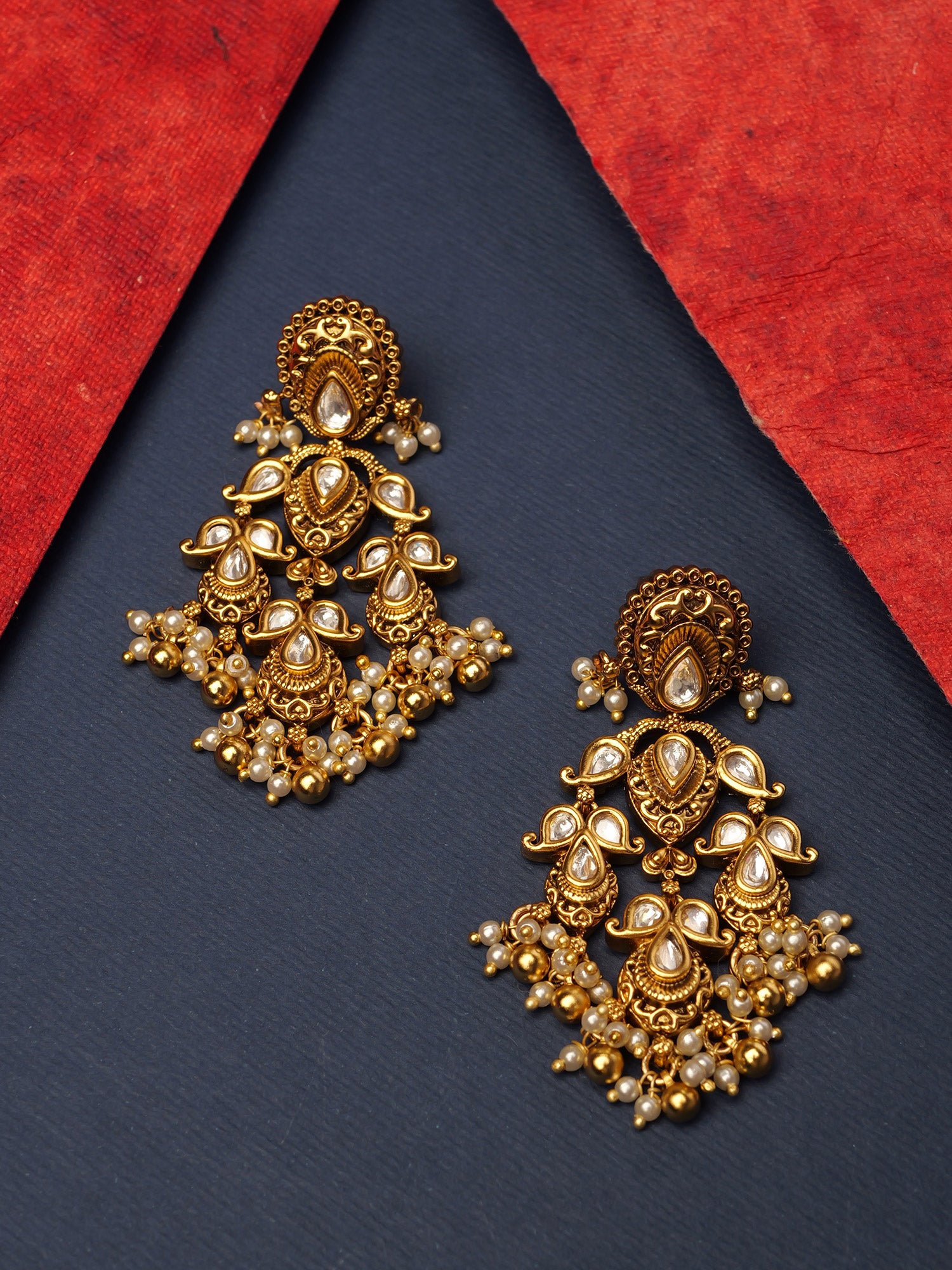 Janaki Kundan Earrings in White