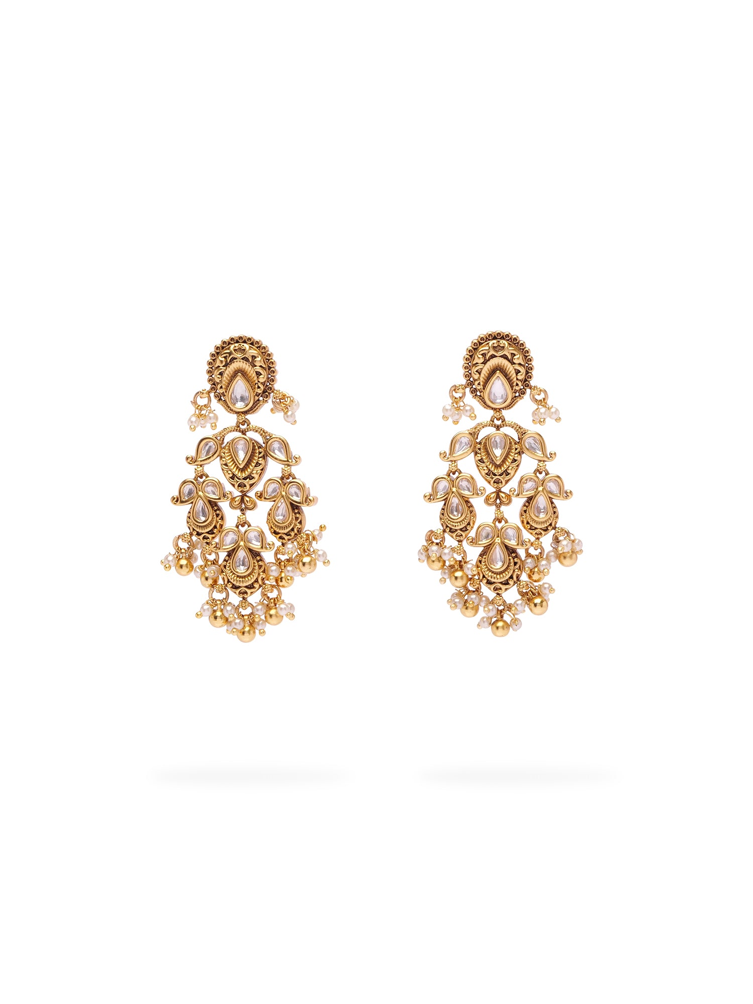 Janaki Kundan Earrings in White