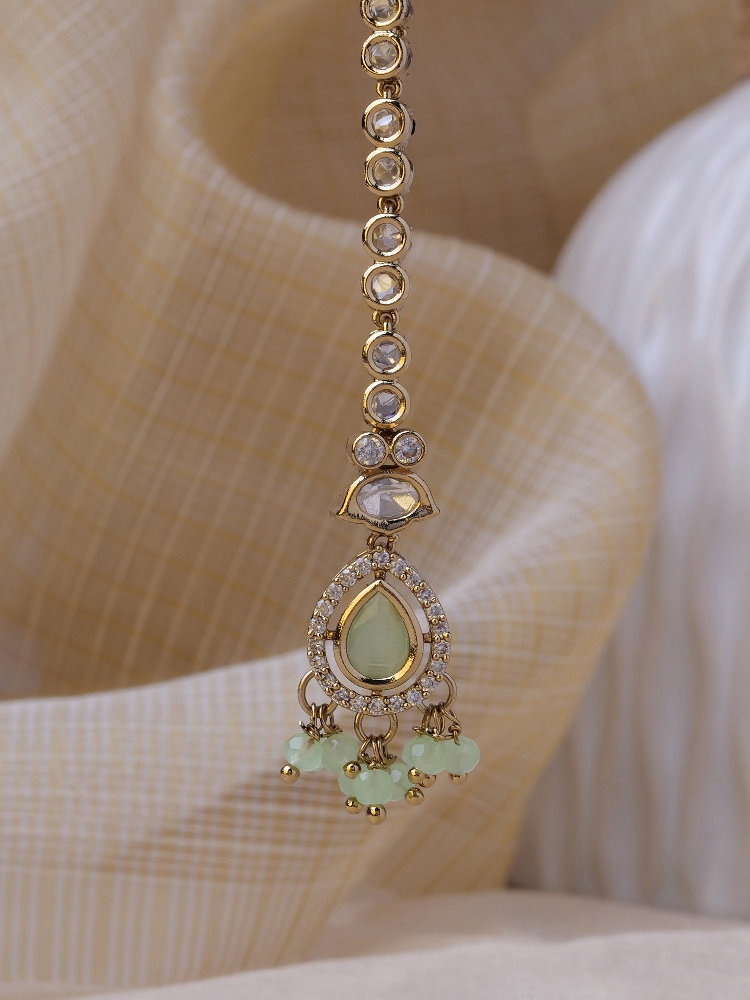 Jasmin Maang Tikka in Mint