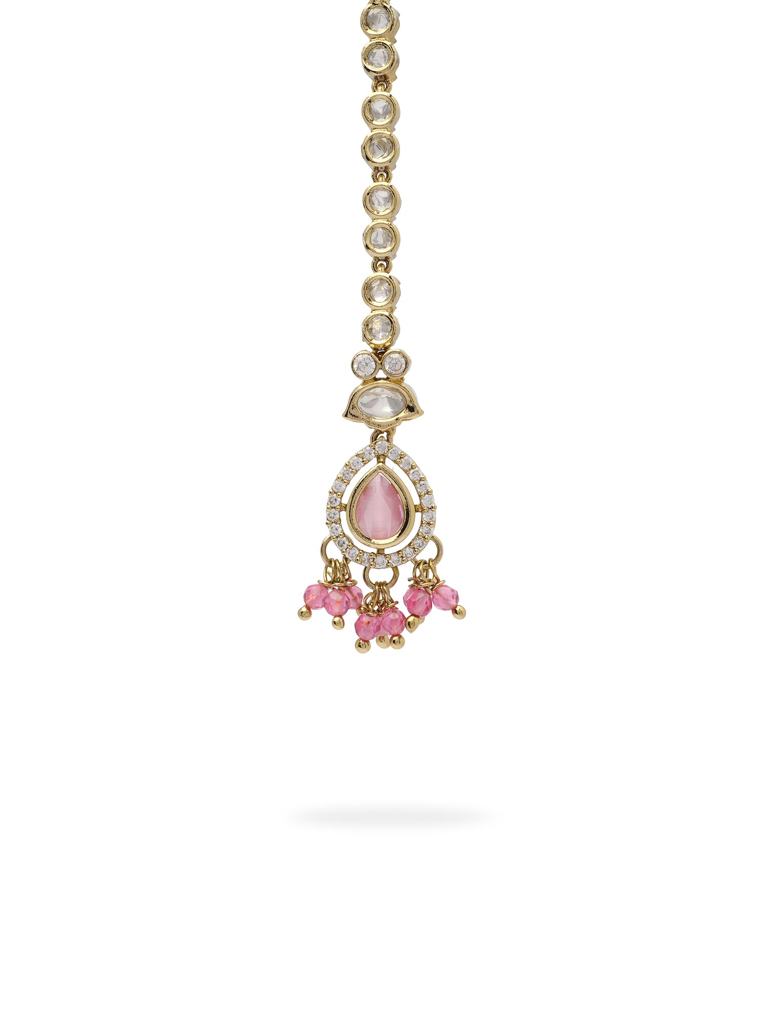 Jasmin Maang Tikka in Light Pink