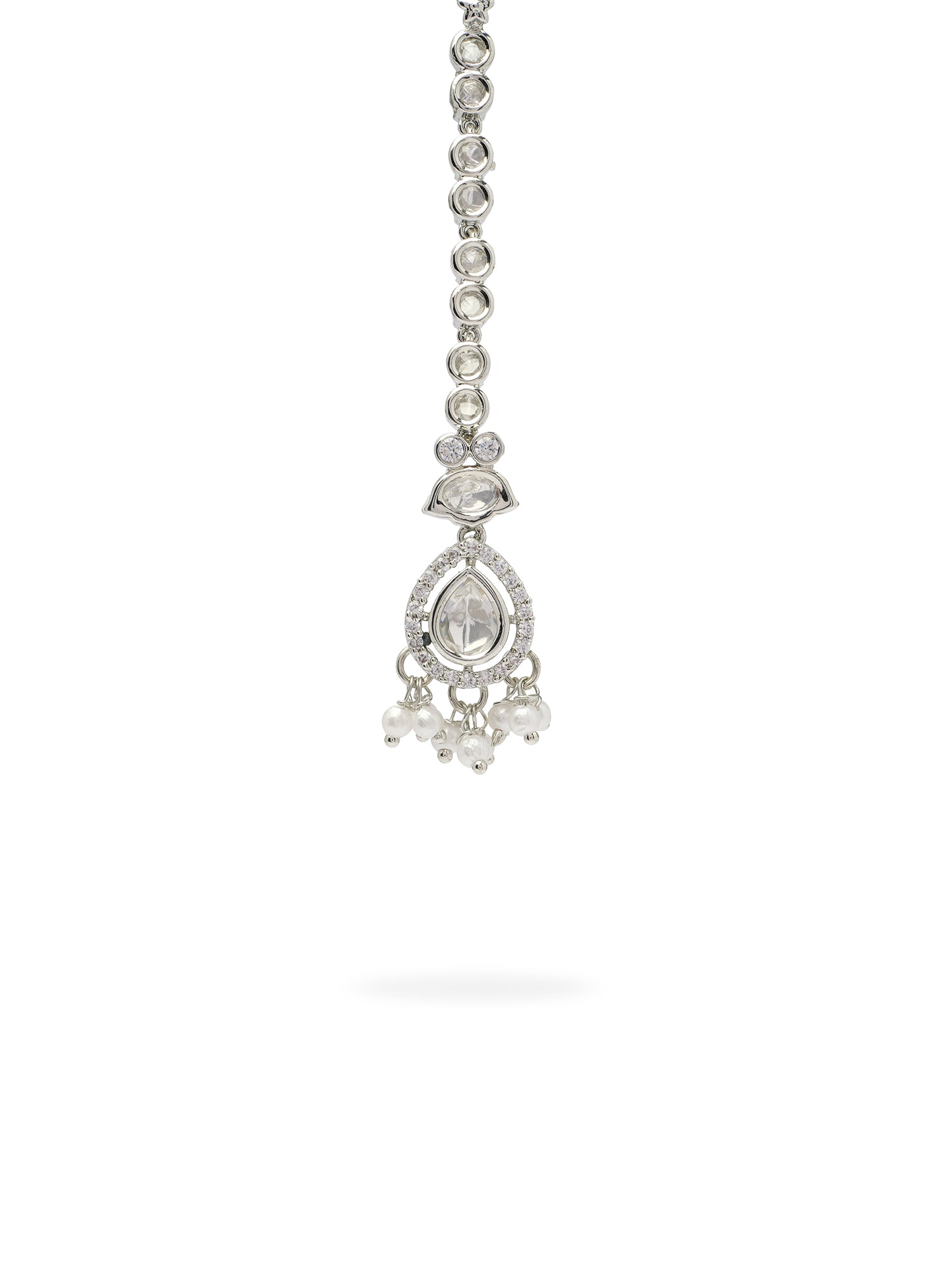Jasmin Maang Tikka in Rhodium