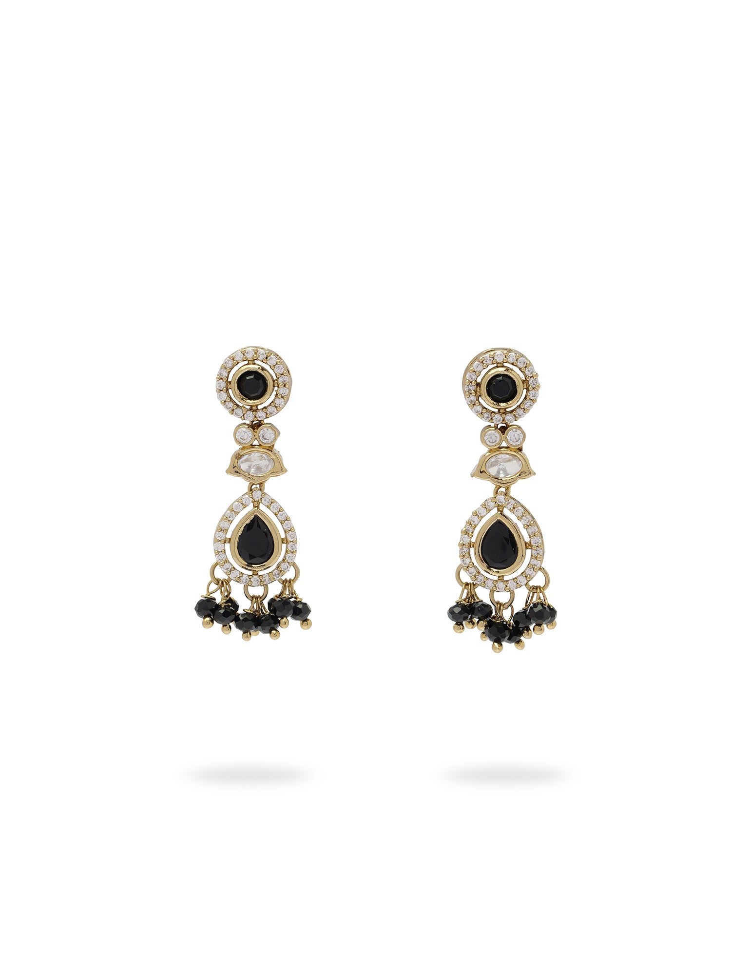 Jasmin Small Drop Earrings in Black