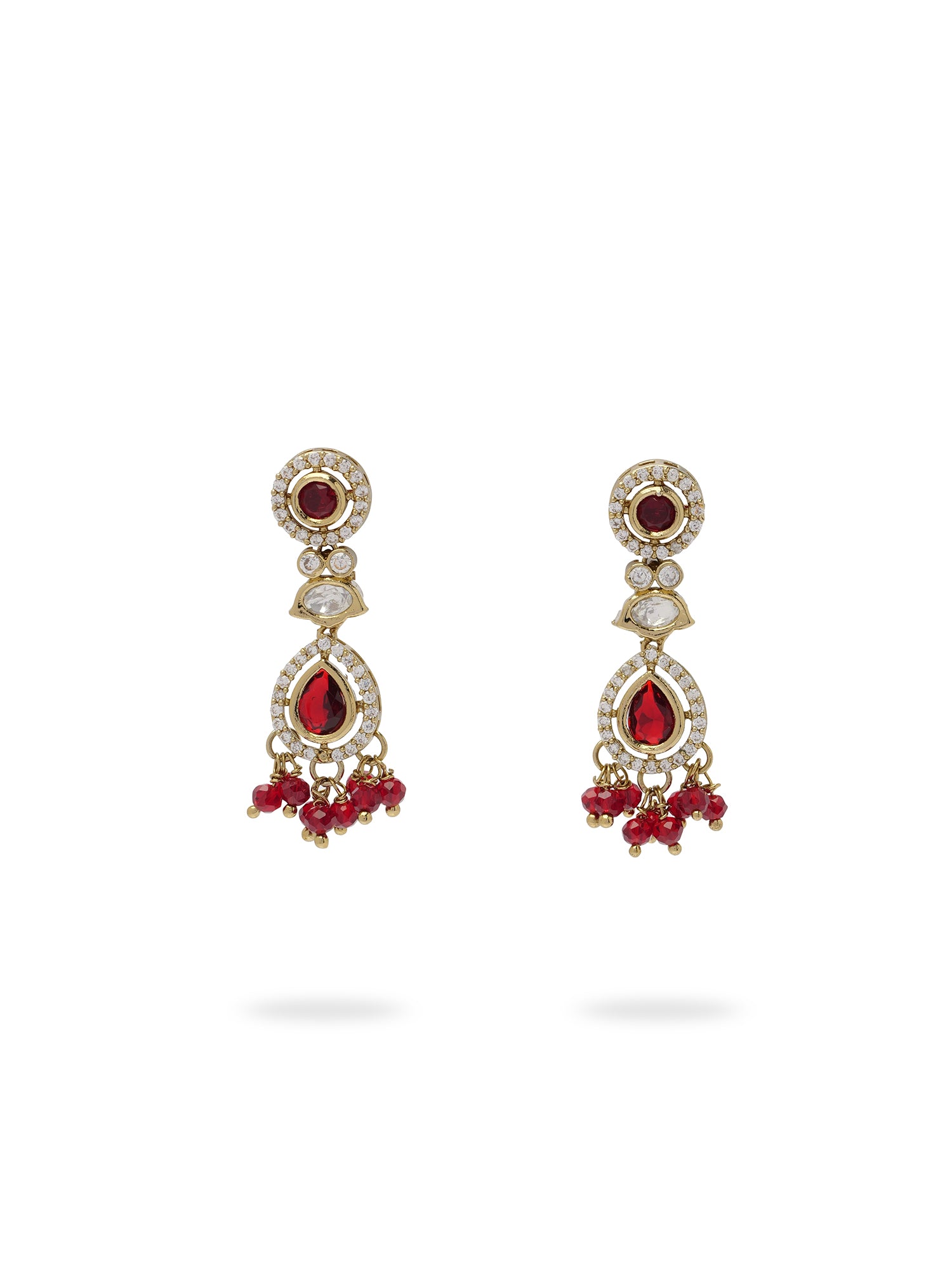 Jasmin Small Drop Earrings in Maroon