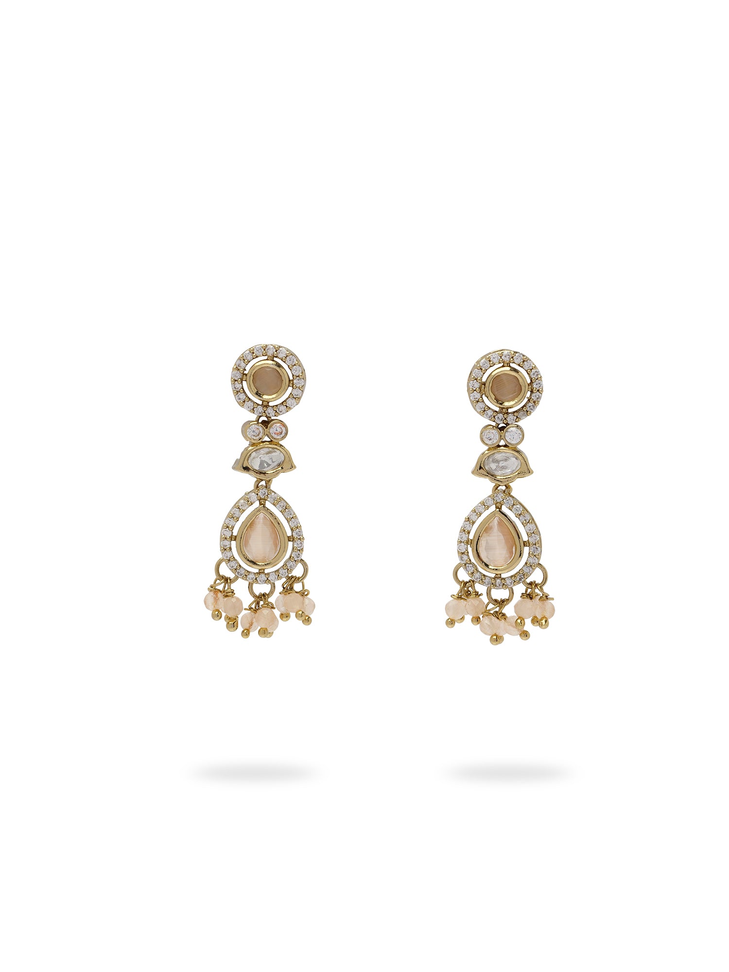 Jasmin Small Drop Earrings in Peach